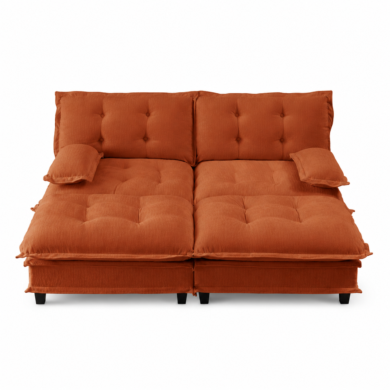 Chelsea 77" 4-Piece Cloud Tufted Chenille Modular Sofa Couch with Dual Ottomans