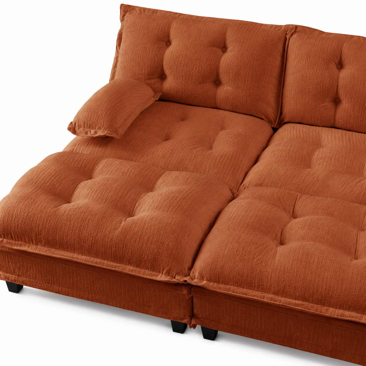 Chelsea 77" 4-Piece Cloud Tufted Chenille Modular Sofa Couch with Dual Ottomans