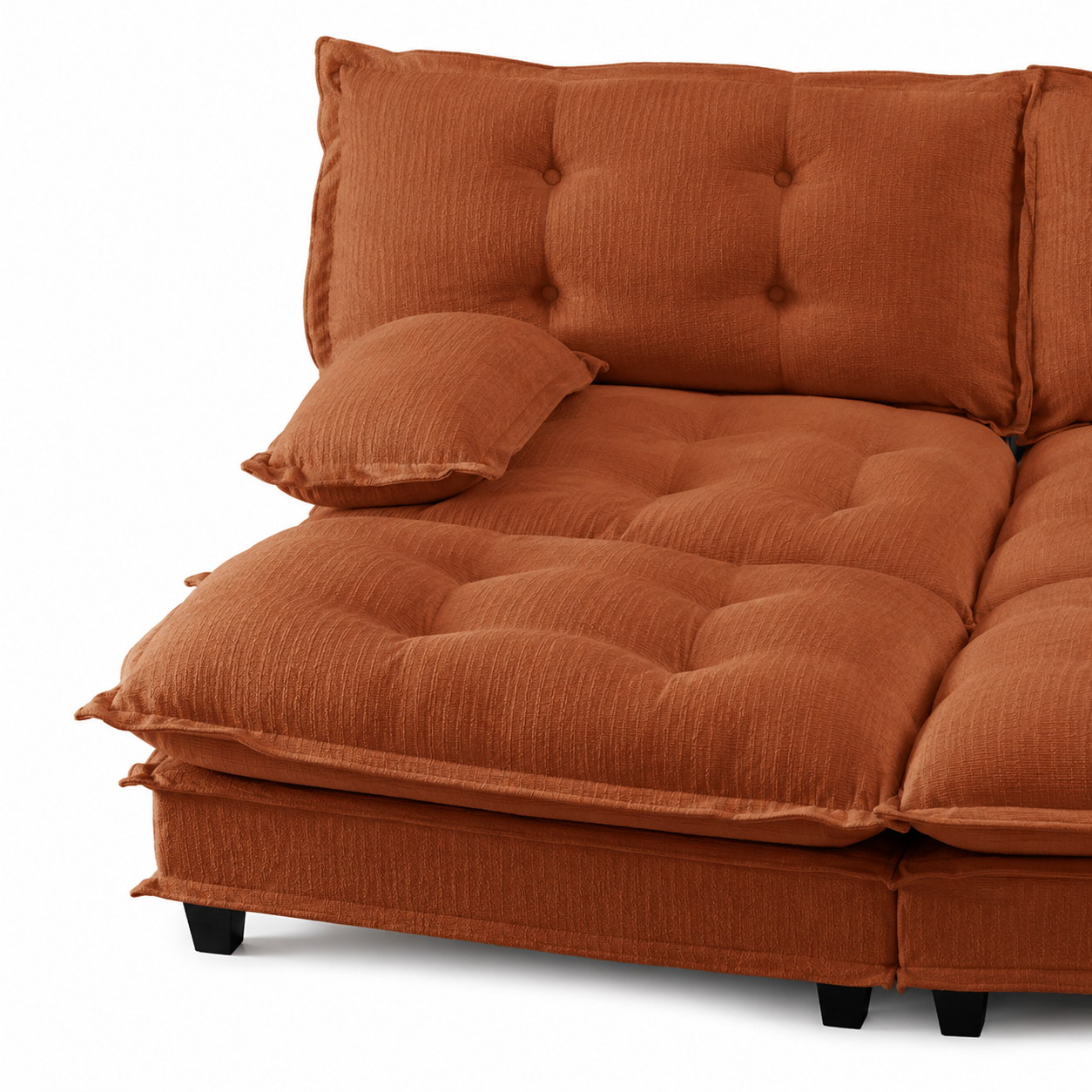 Chelsea 77" 4-Piece Cloud Tufted Chenille Modular Sofa Couch with Dual Ottomans