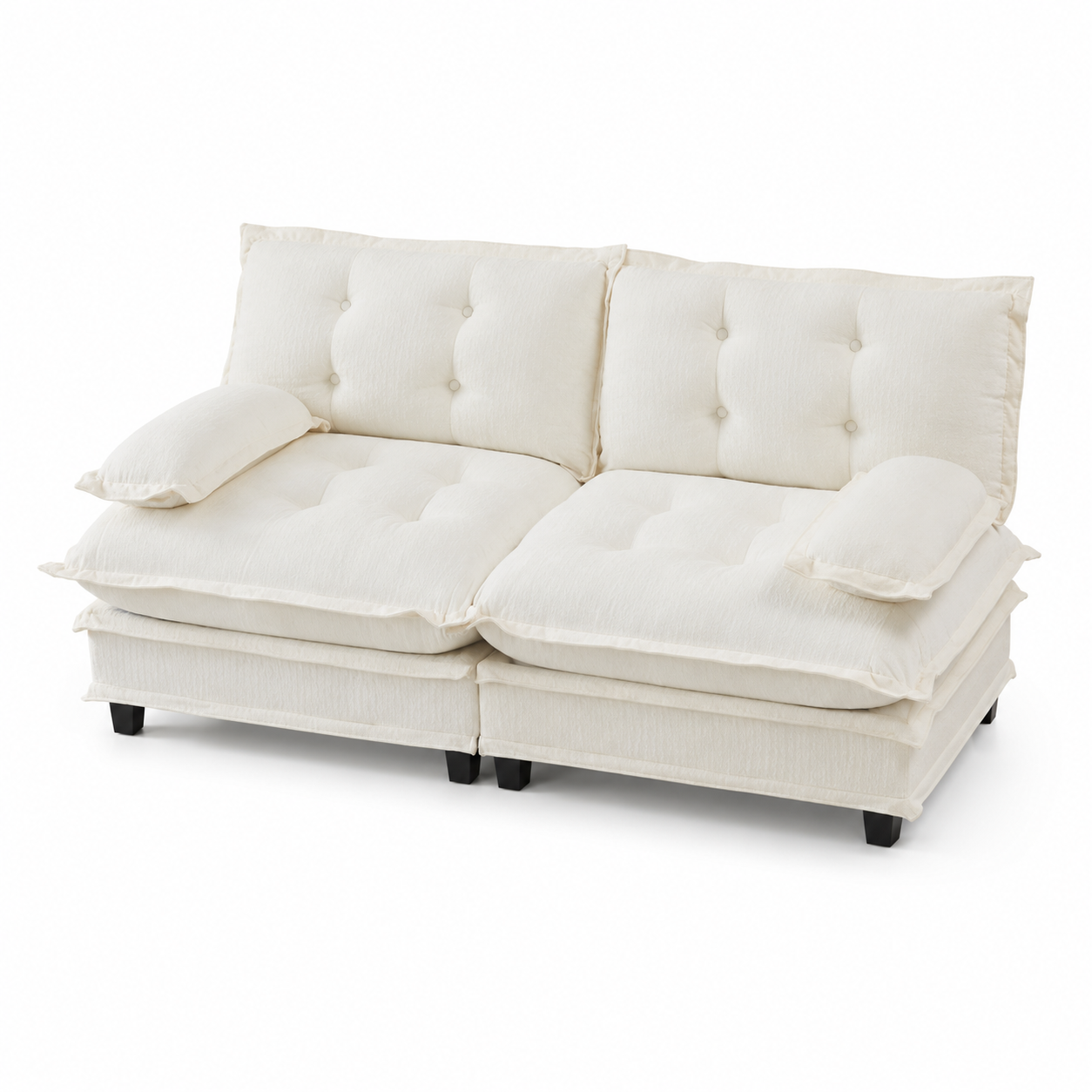 Chelsea 77" Tufted Chenille Loveseat Sofa with Removable Armrest