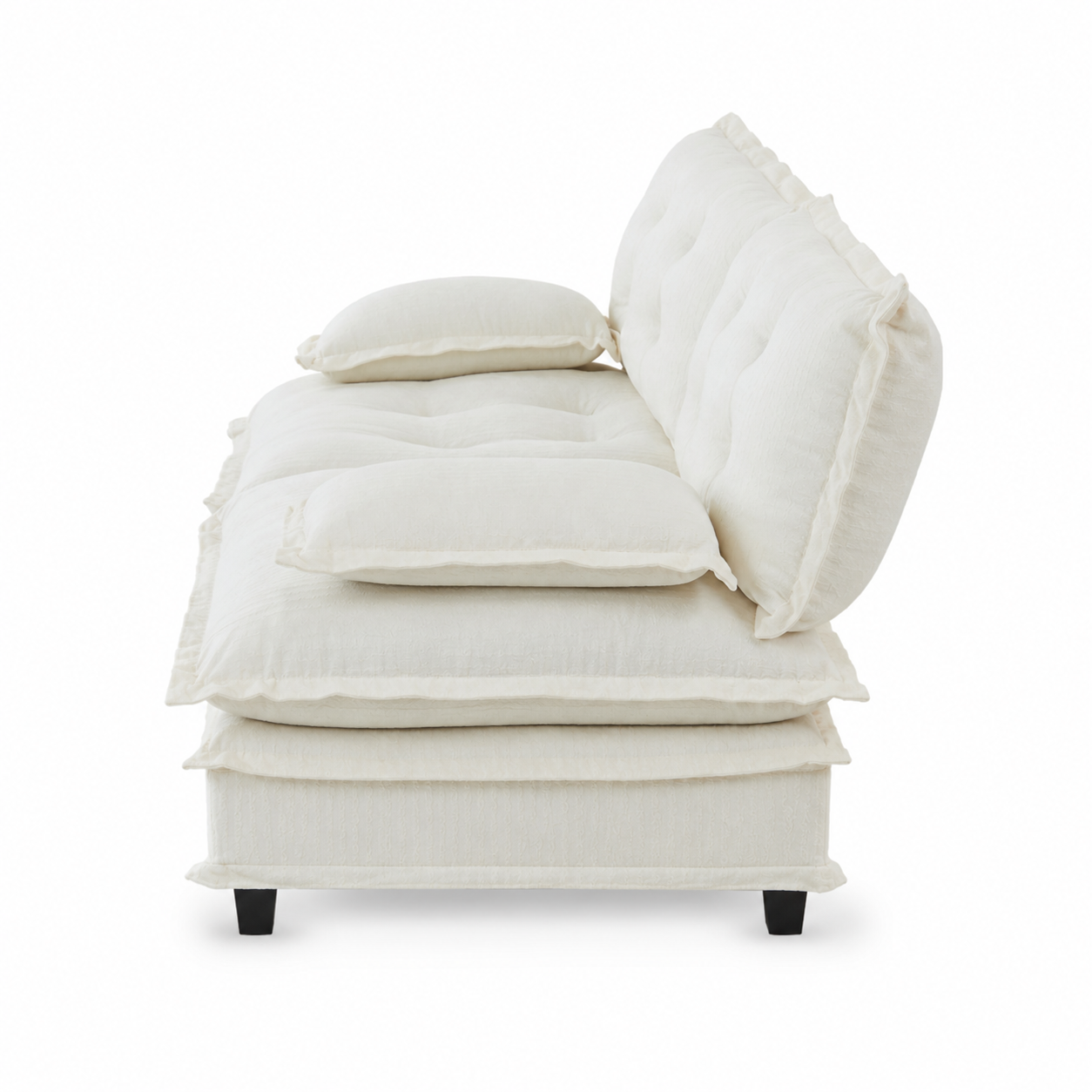 Chelsea 77" Tufted Chenille Loveseat Sofa with Removable Armrest