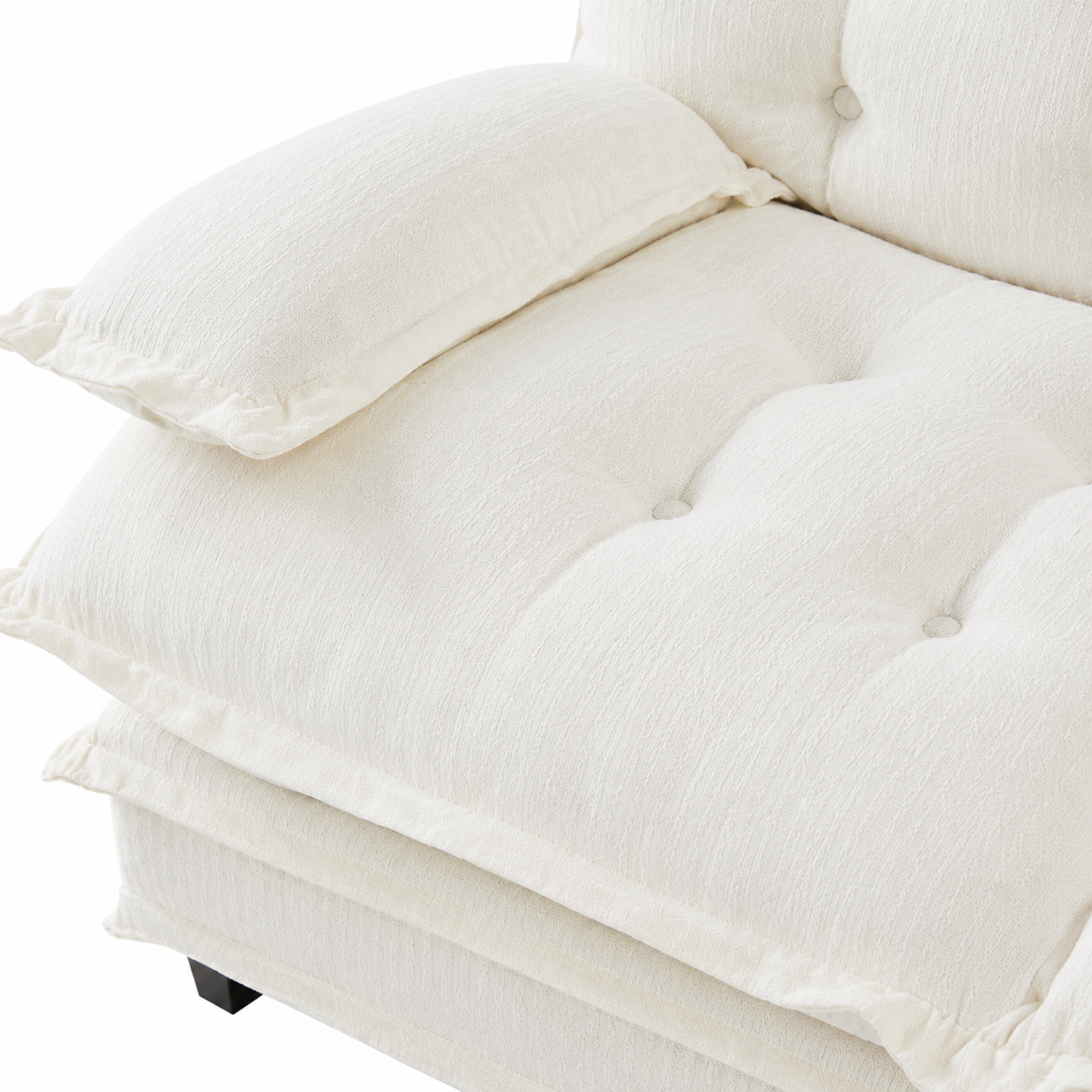 Chelsea 77" Tufted Chenille Loveseat Sofa with Removable Armrest