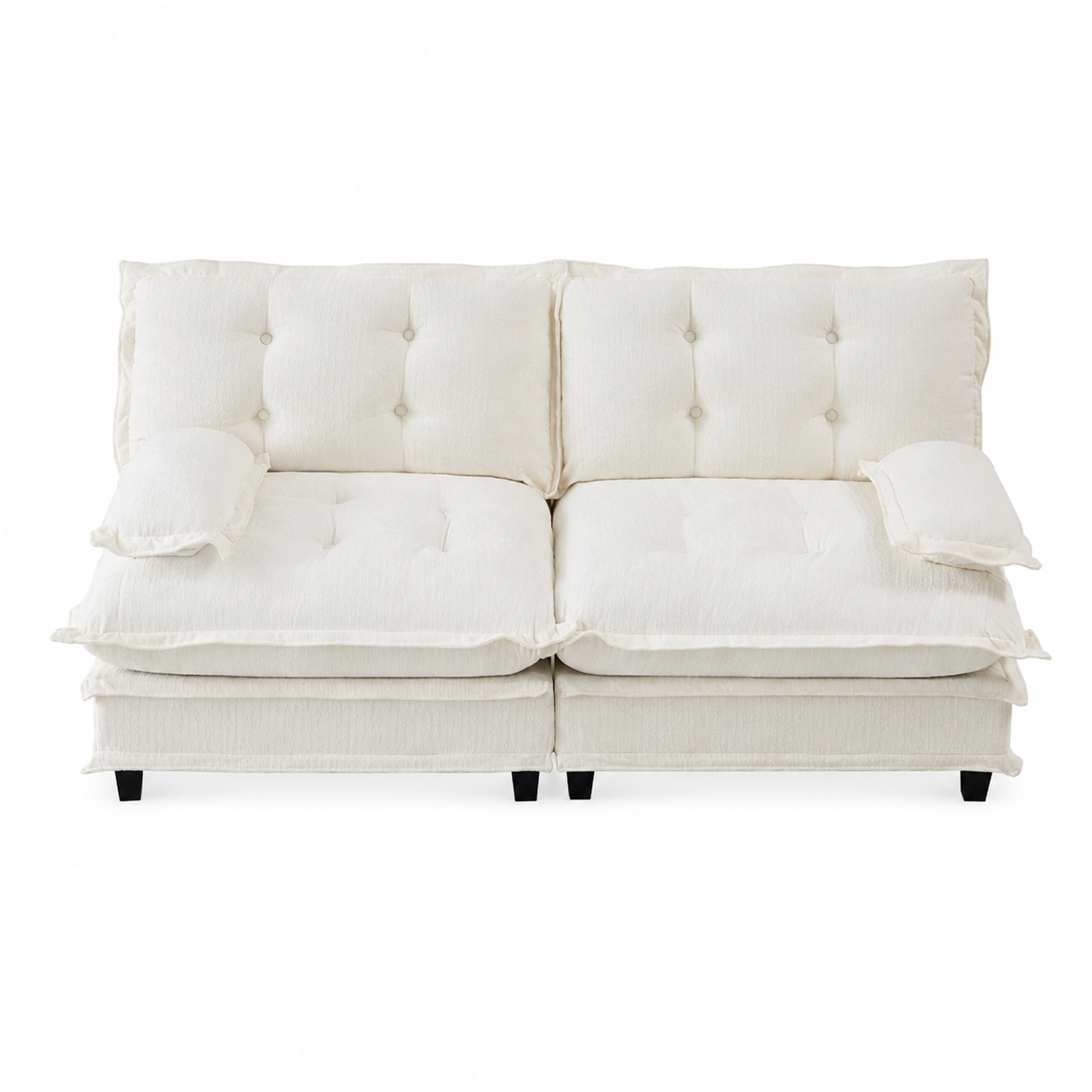 Chelsea 77" Tufted Chenille Loveseat Sofa with Removable Armrest