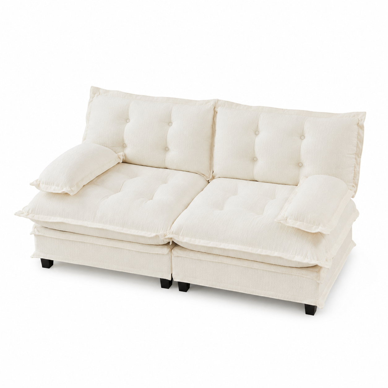 Chelsea 77" Tufted Chenille Loveseat Sofa with Removable Armrest