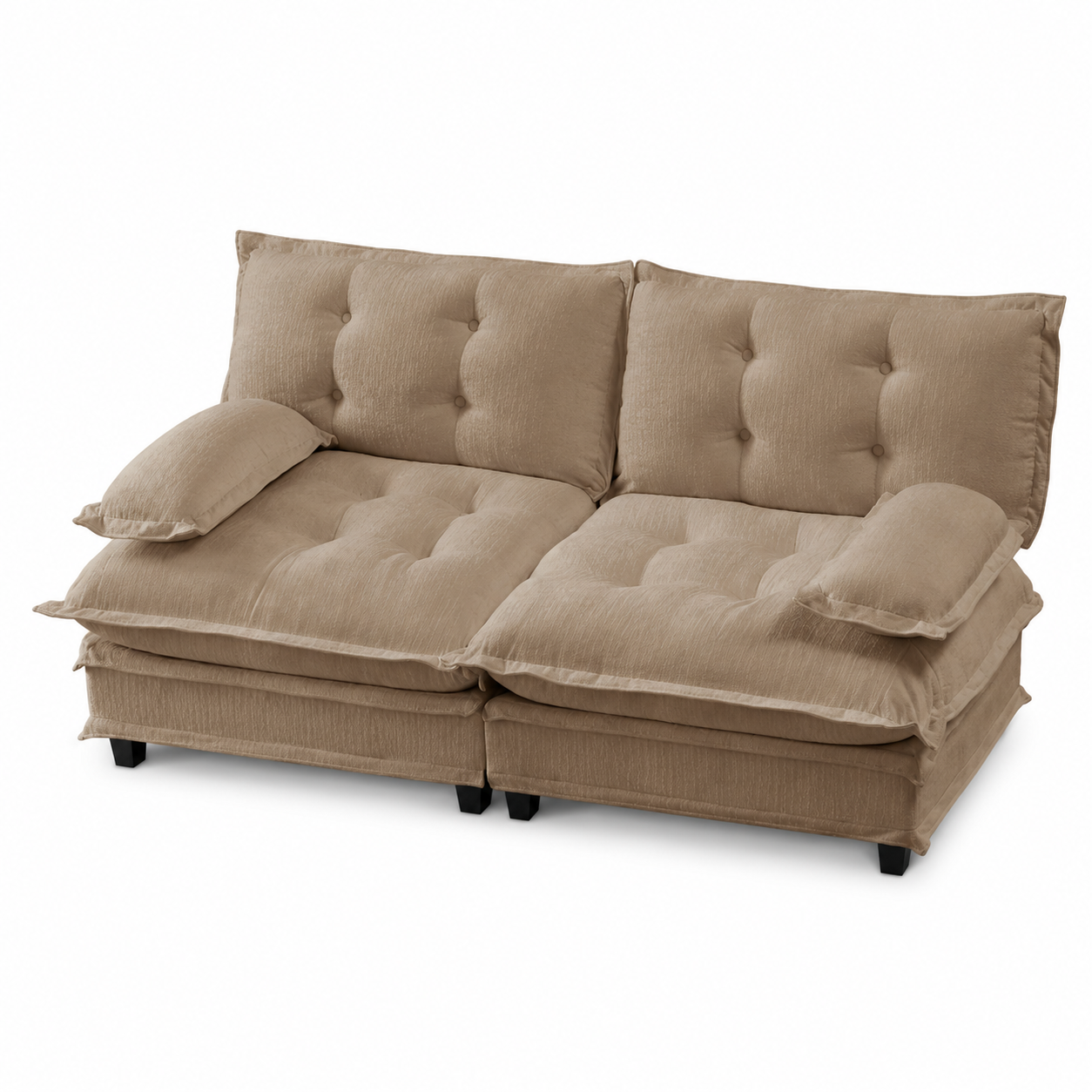 Chelsea 77" Tufted Chenille Loveseat Sofa with Removable Armrest