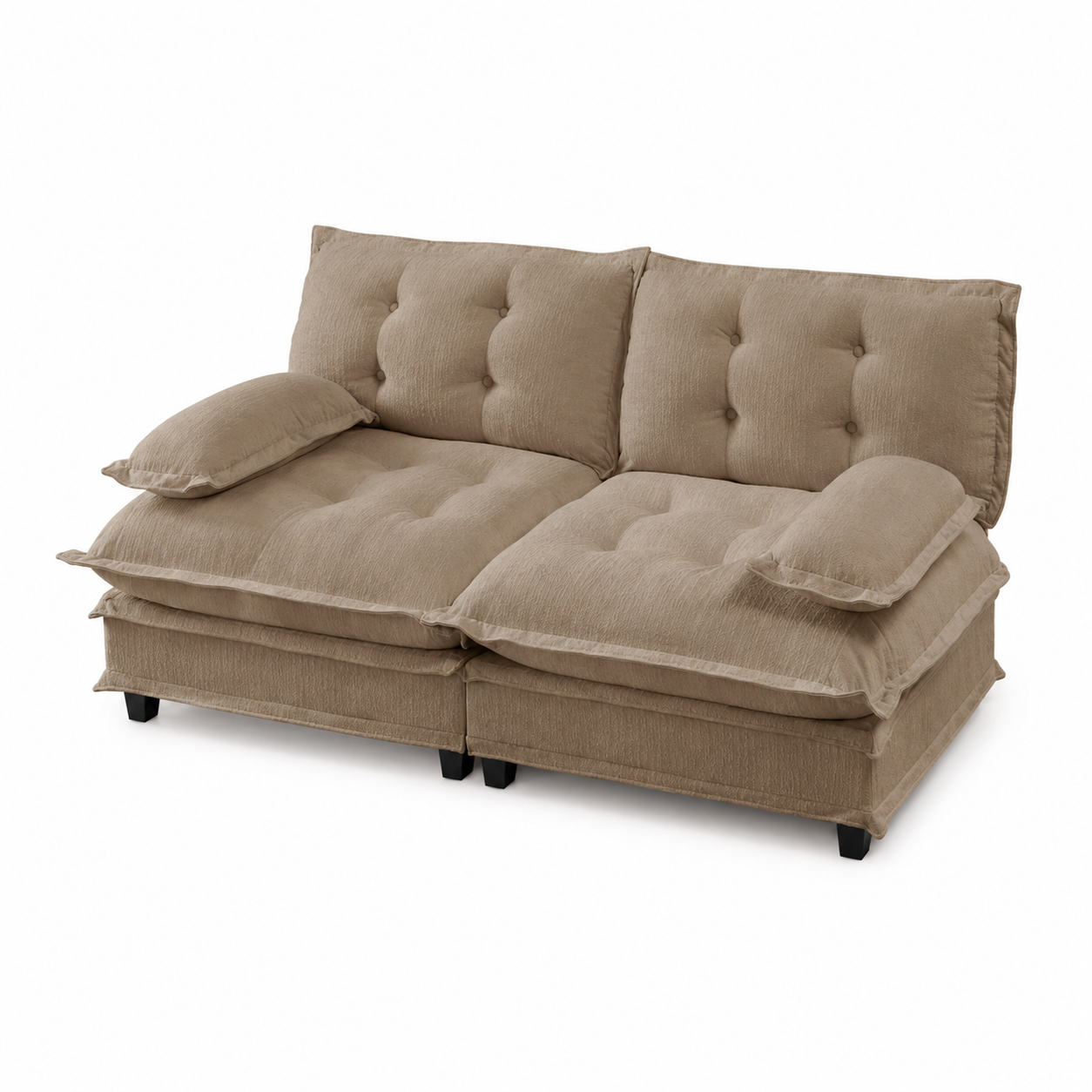 Chelsea 77" Tufted Chenille Loveseat Sofa with Removable Armrest
