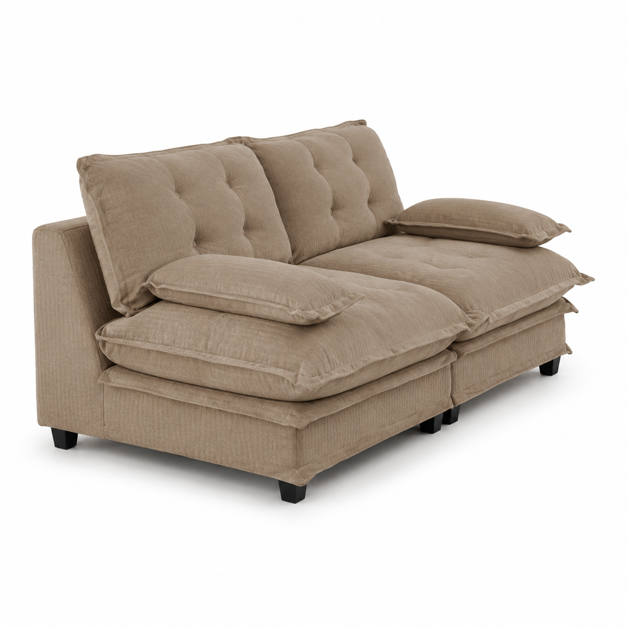 Chelsea 77" Tufted Chenille Loveseat Sofa with Removable Armrest