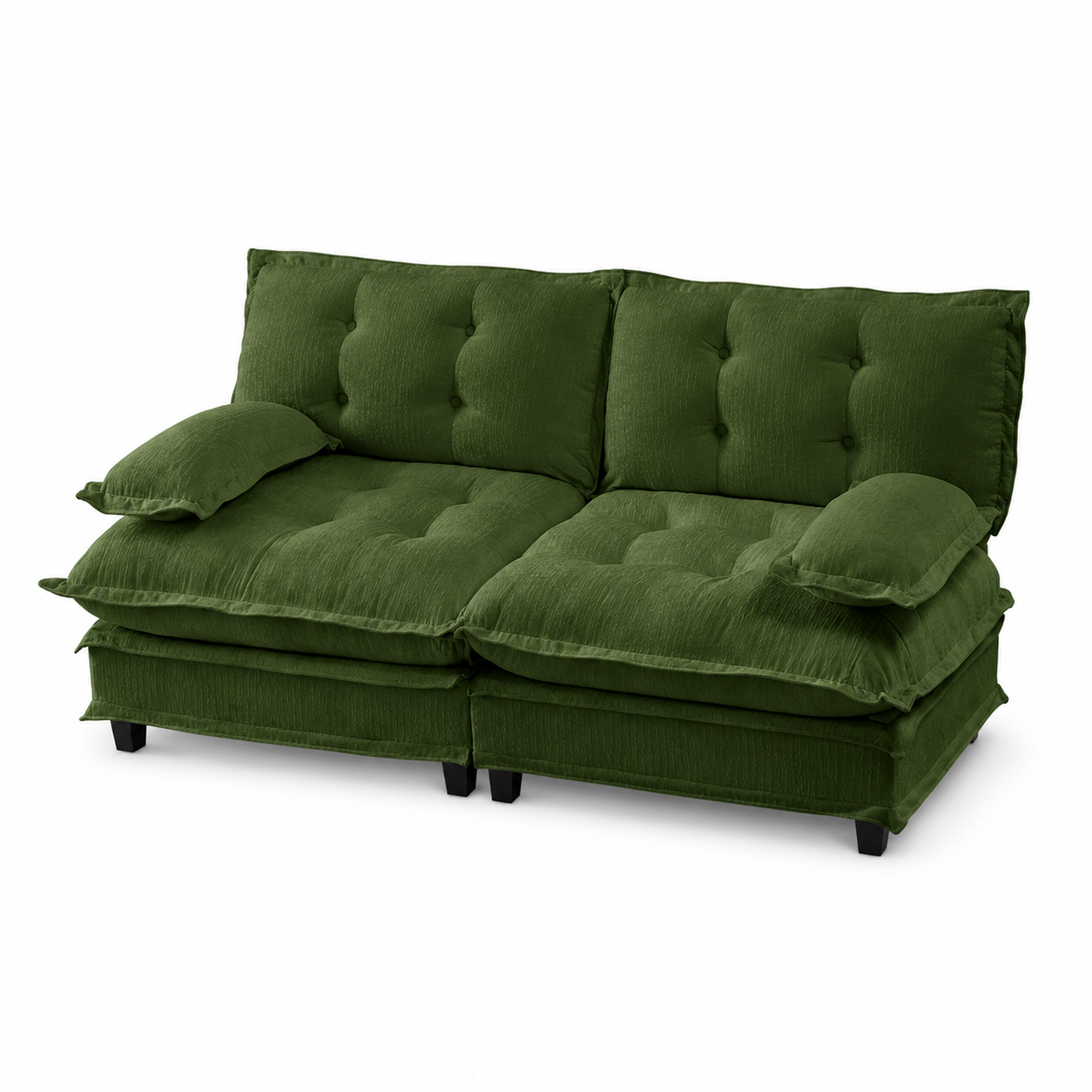 Chelsea 77" Tufted Chenille Loveseat Sofa with Removable Armrest