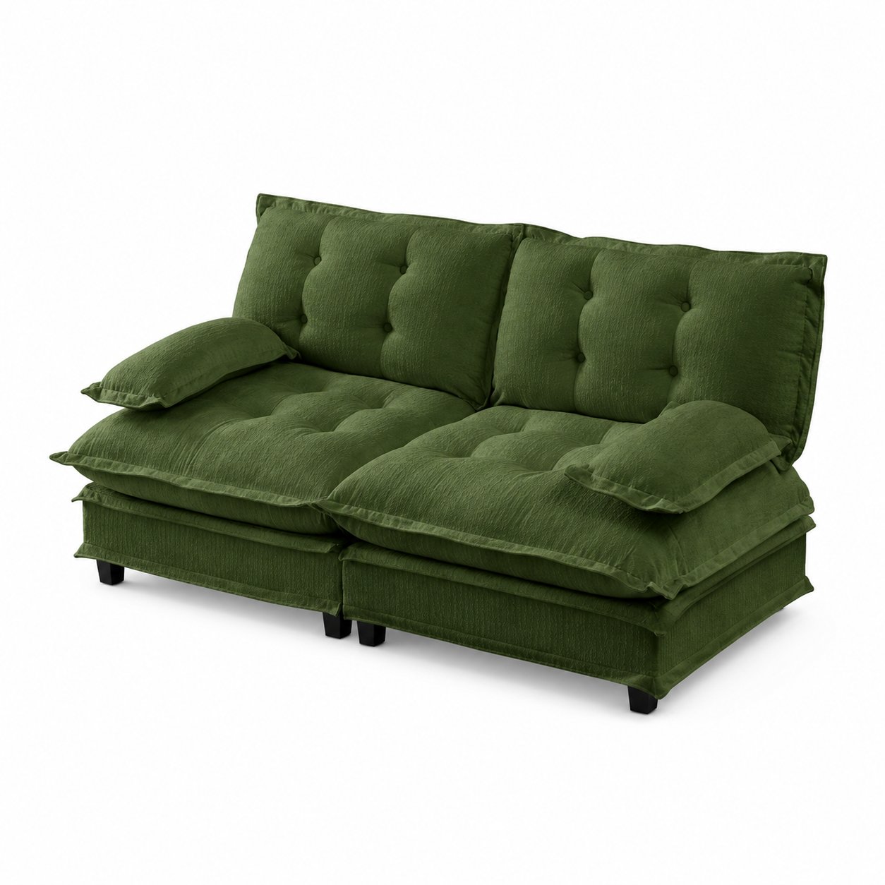 Chelsea 77" Tufted Chenille Loveseat Sofa with Removable Armrest