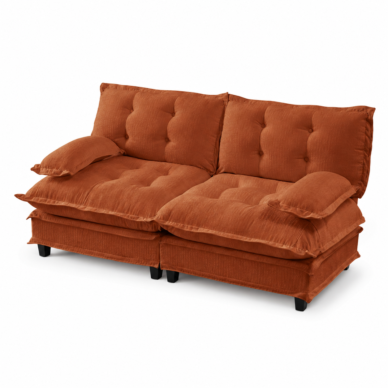 Chelsea 77" Tufted Chenille Loveseat Sofa with Removable Armrest