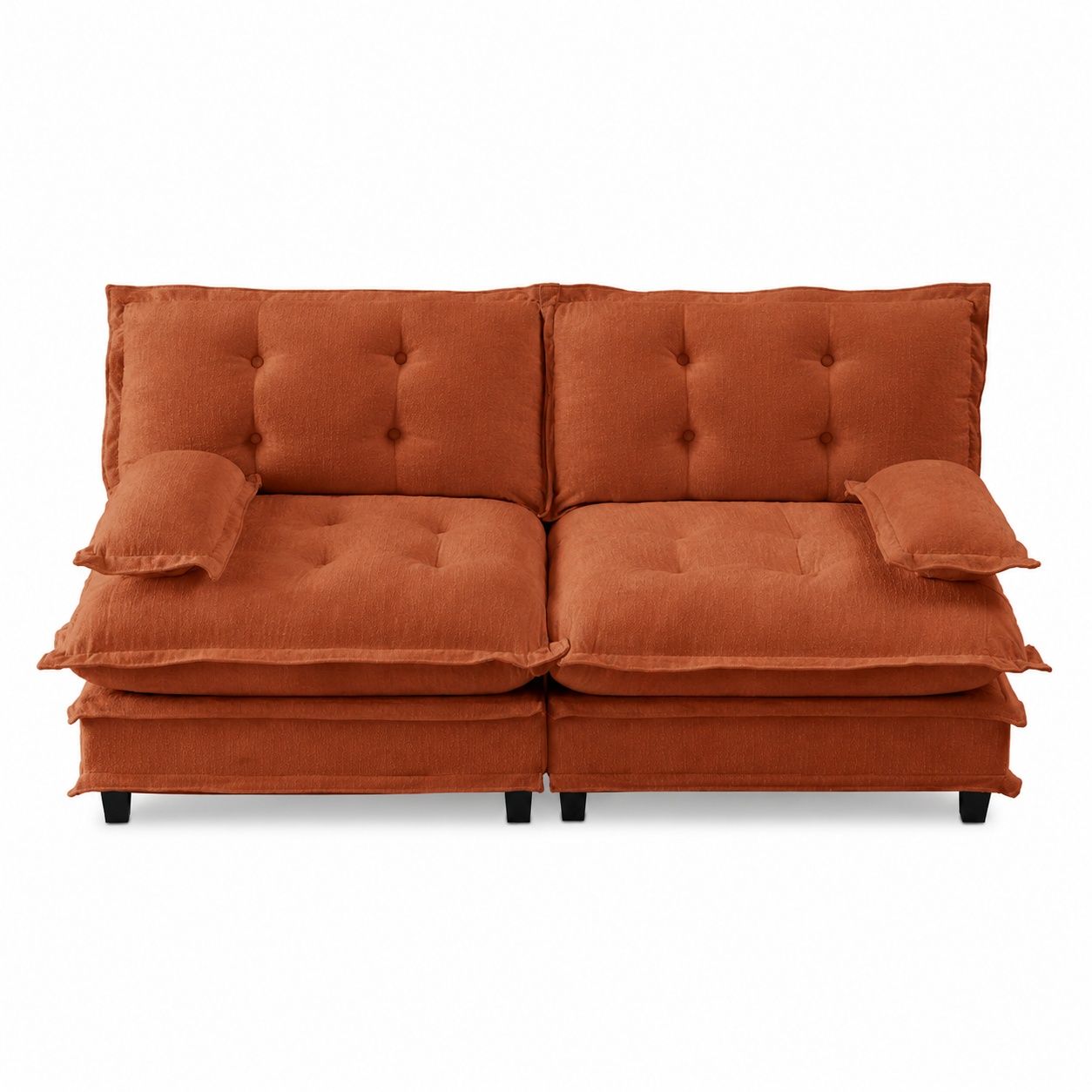 Chelsea 77" Tufted Chenille Loveseat Sofa with Removable Armrest