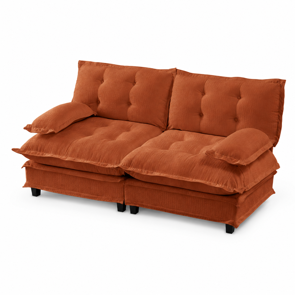 Chelsea 77" Tufted Chenille Loveseat Sofa with Removable Armrest