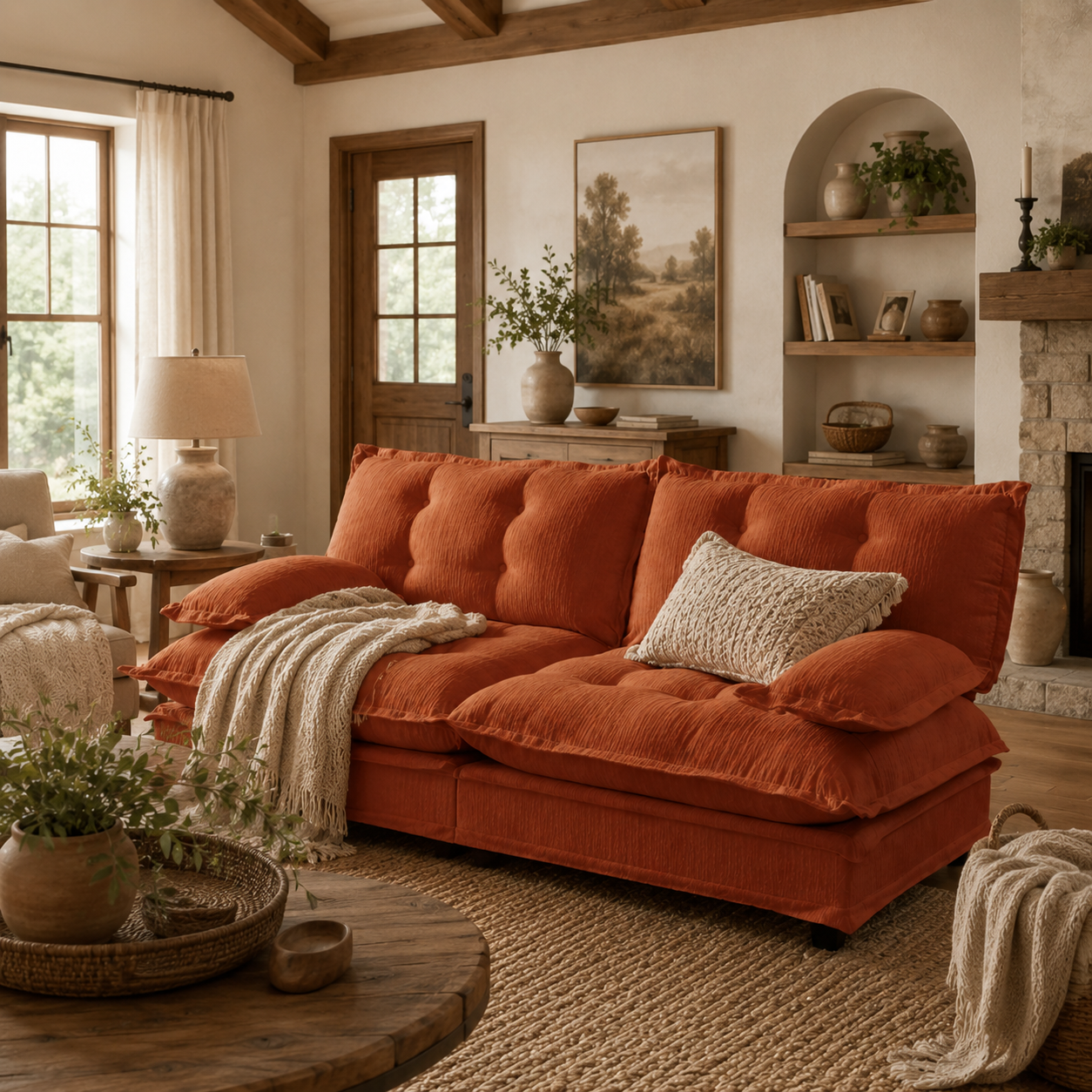 Chelsea 77" Tufted Chenille Loveseat Sofa with Removable Armrest