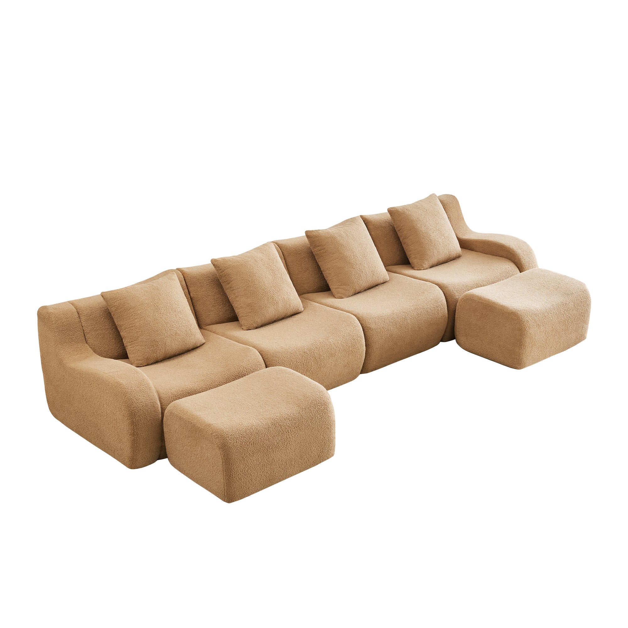 Chico light camel loveseat sofa showing front white background product view