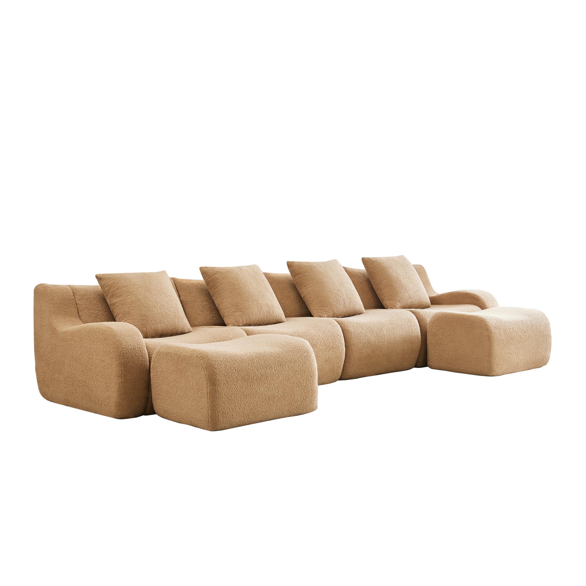 Chico light camel loveseat sofa showing angled white background product view