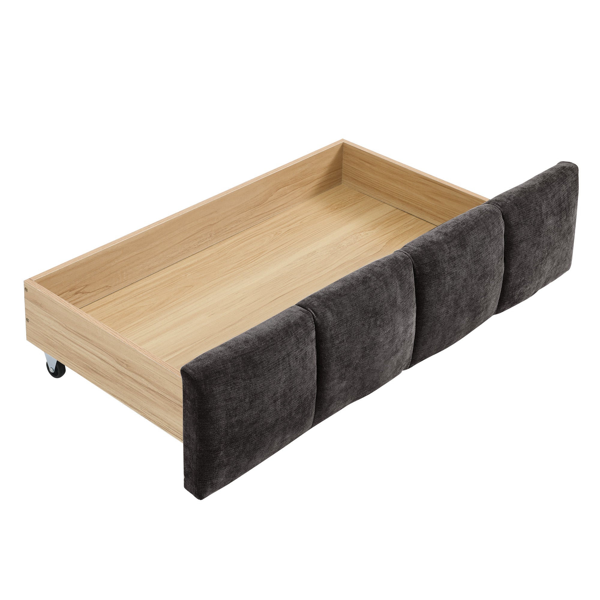 Clara King Chenille Upholstered Storage Platform Bed with 4 Under-Bed Drawers