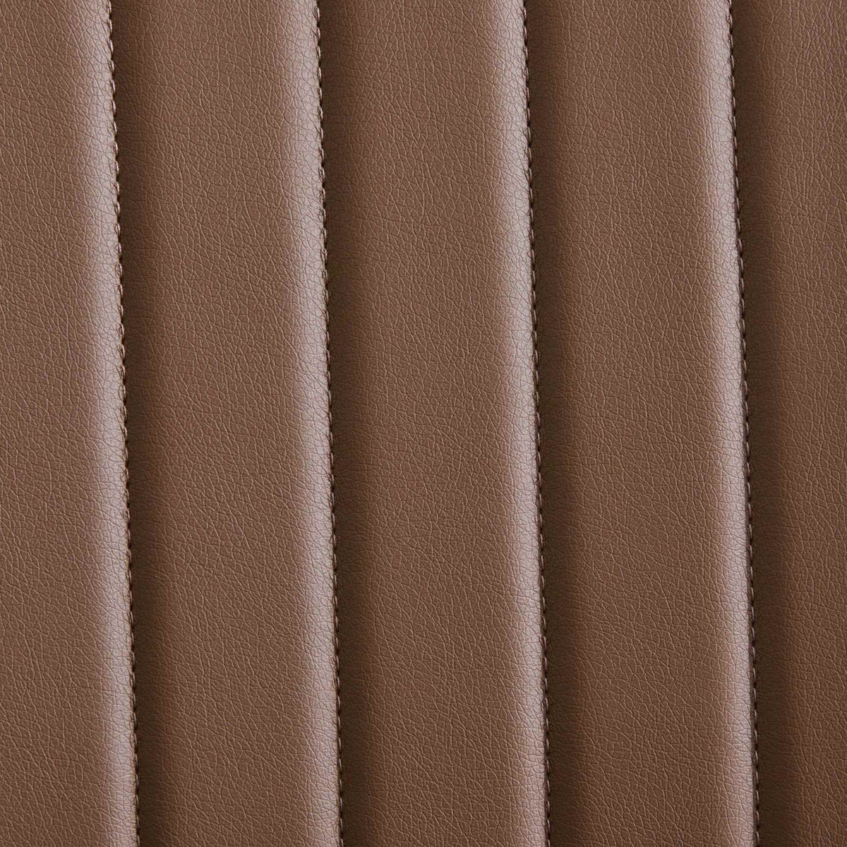 Colorado brown dining chair close-up of the vertically channel-tufted PU leather backrest