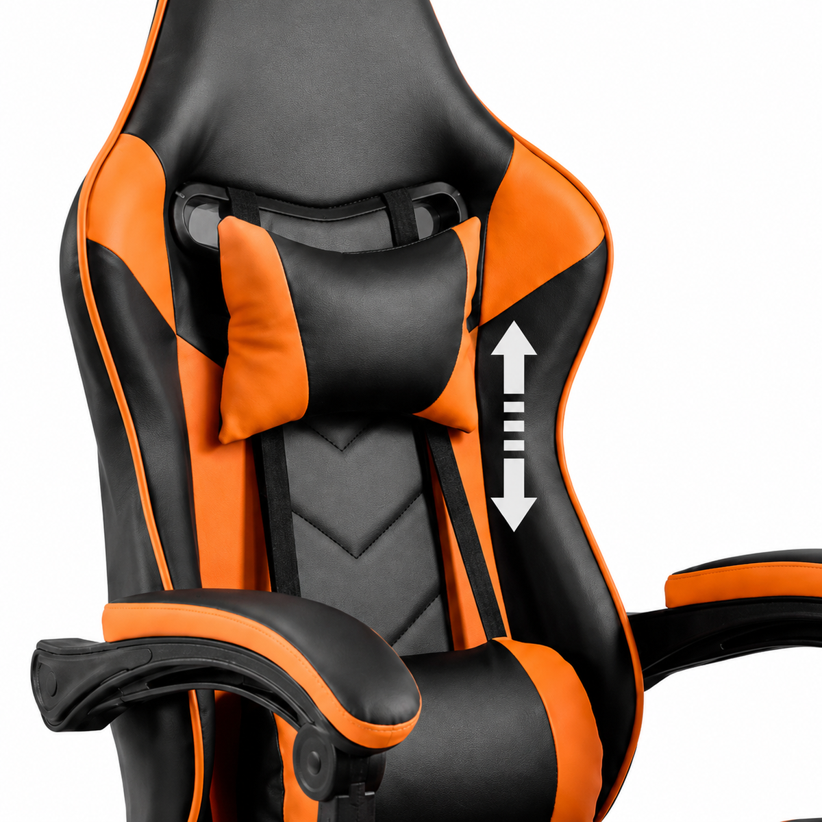 Cosmic red gaming chair showing headrest and lumbar support detail