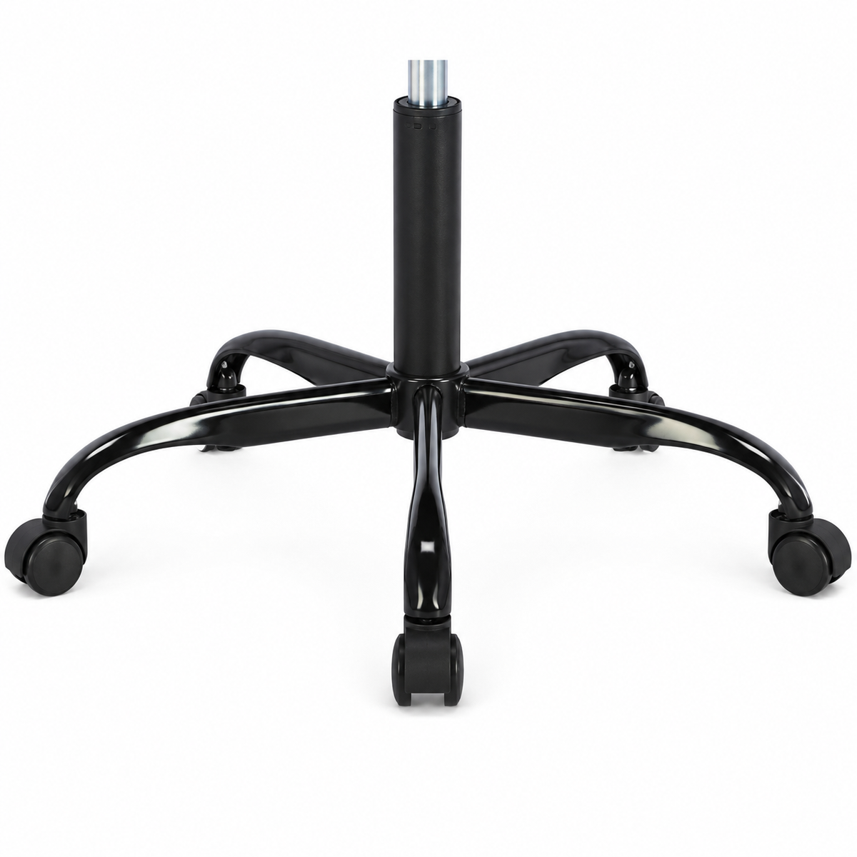 Draco black gaming chair showing five-star base and caster detail