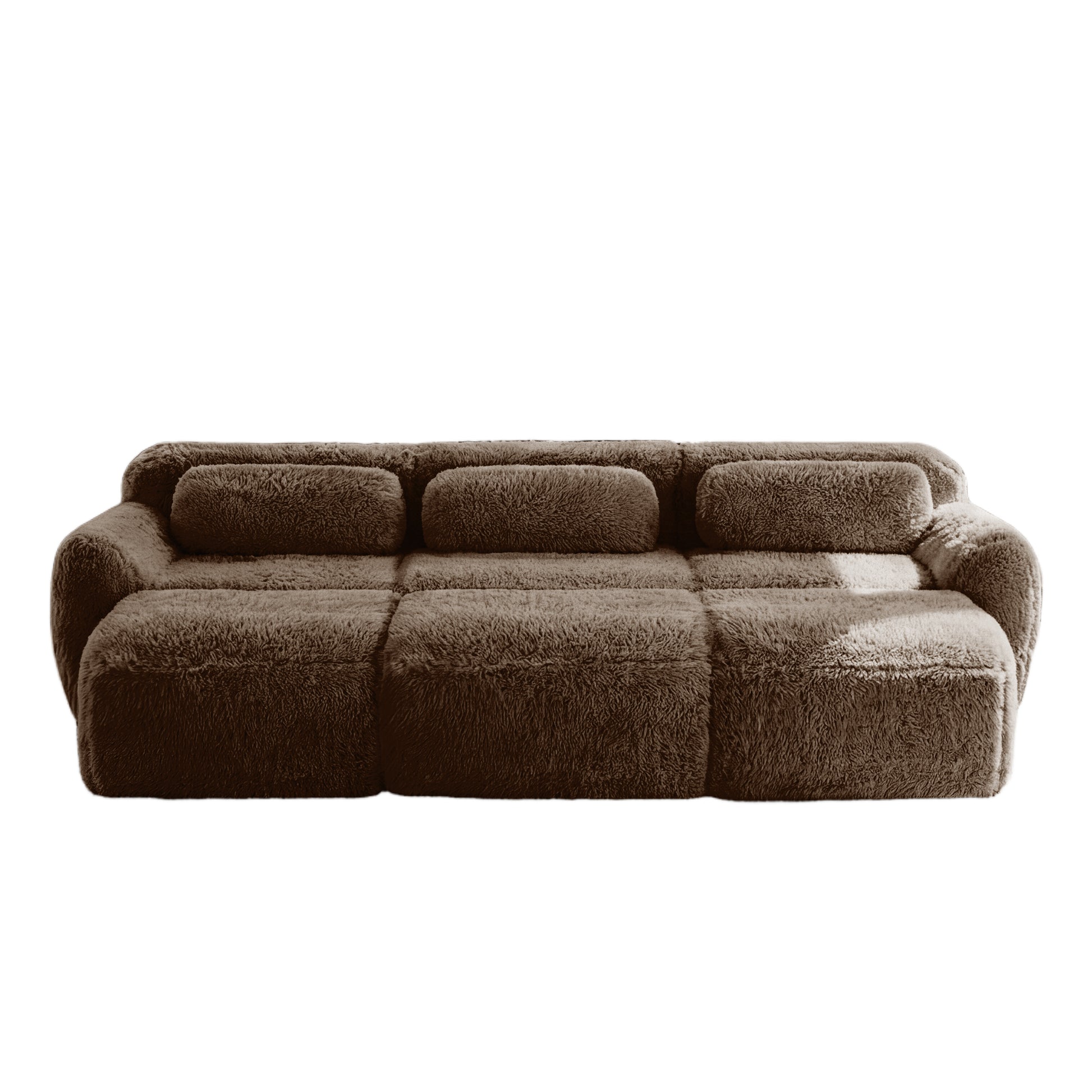 Durham brown corduroy sofa showing front view isolated product image on white background