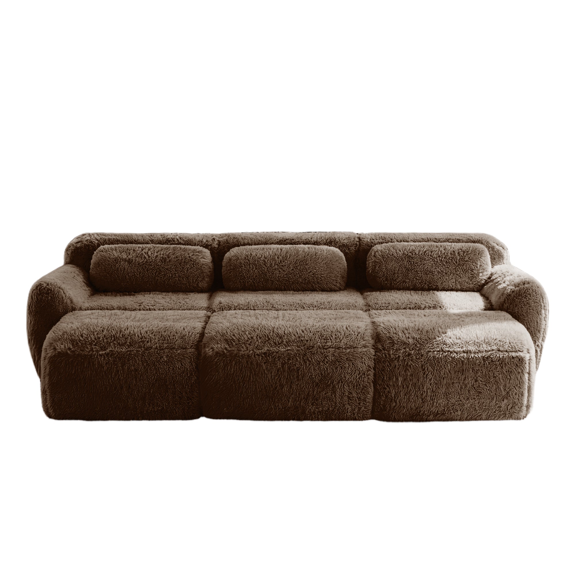 Durham brown corduroy sofa showing front view isolated product image on white background