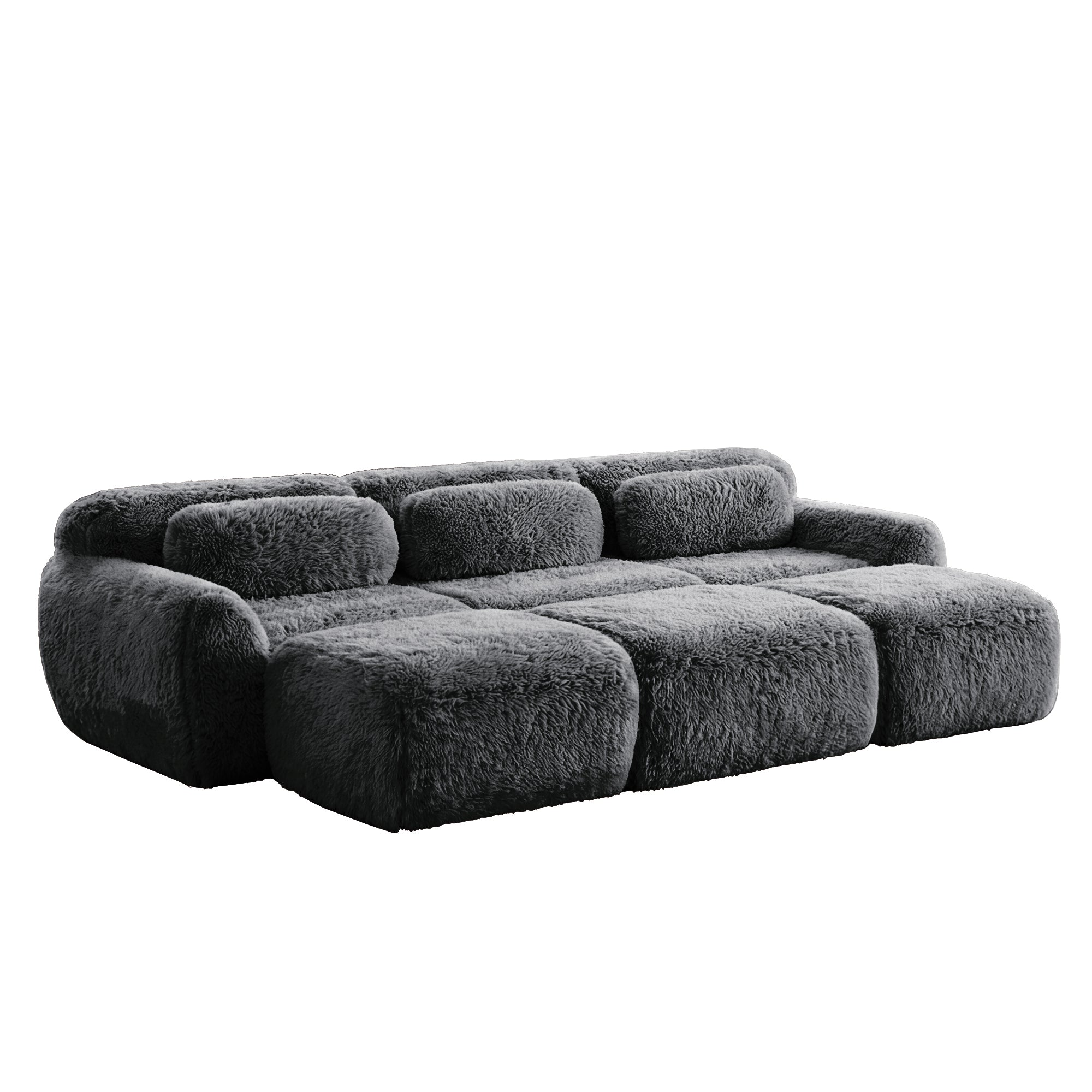 Durham grey corduroy sofa showing angled view isolated product image on white background