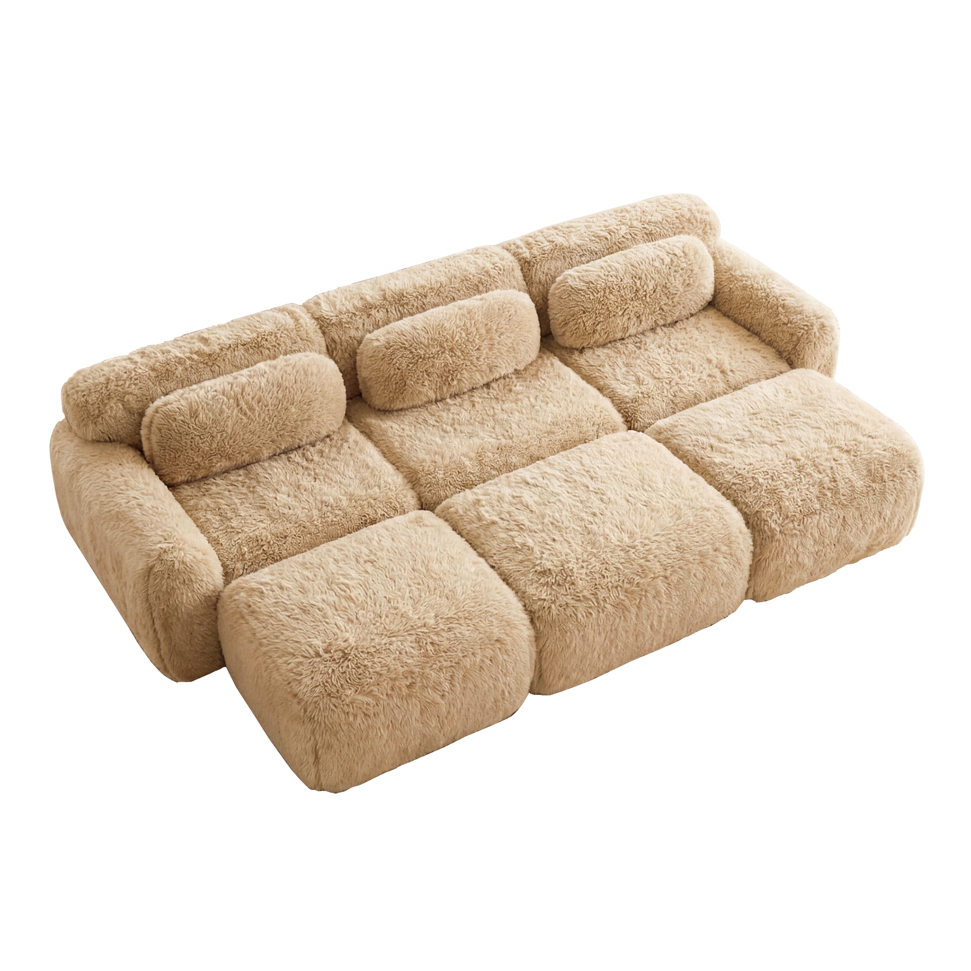 Durham khaki corduroy sofa showing top angled view isolated product image on white background