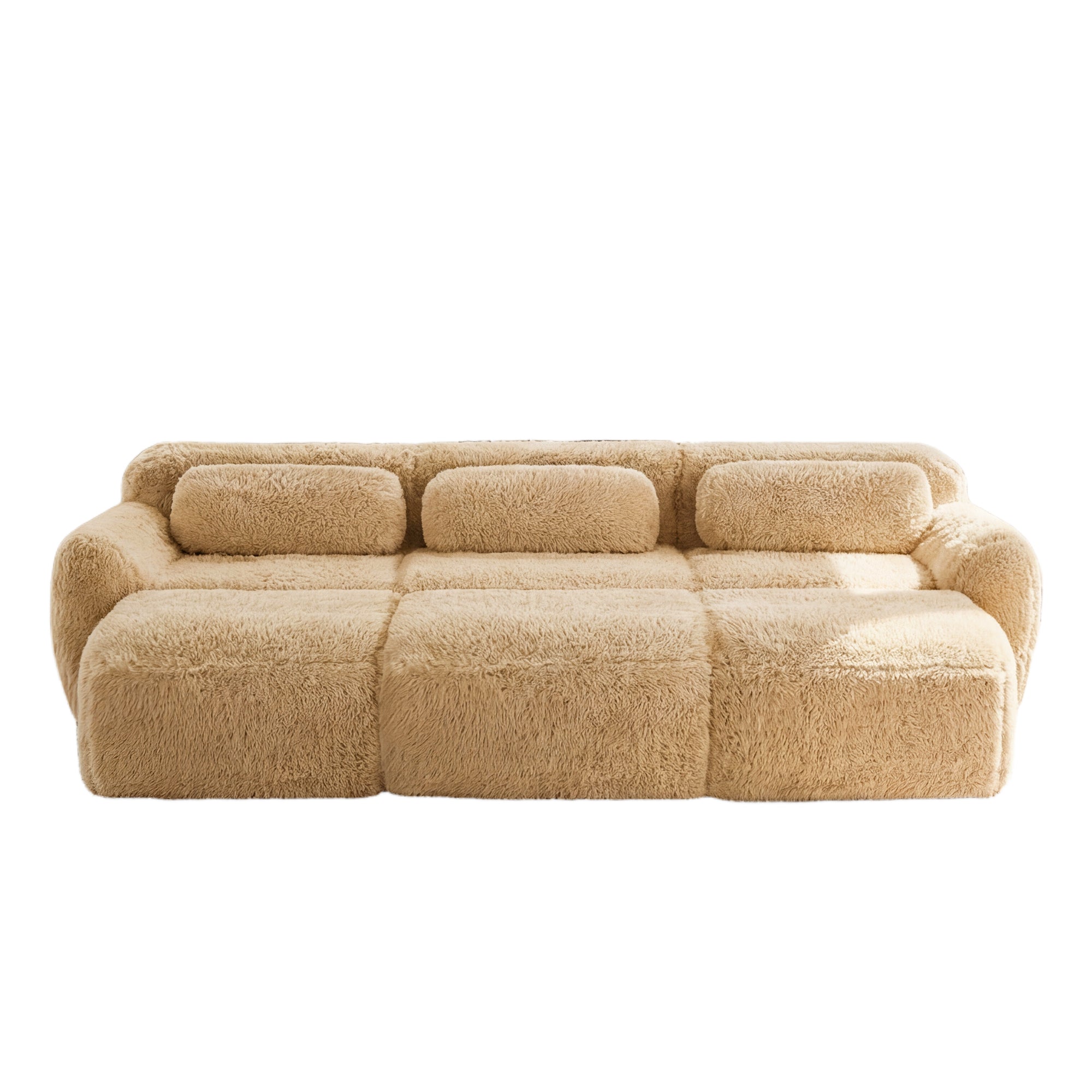 Durham khaki corduroy sofa showing front view isolated product image on white background