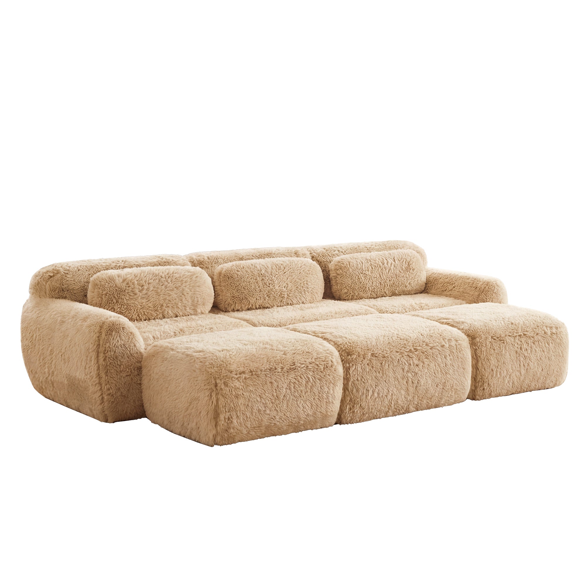 Durham khaki corduroy sofa showing angled view isolated product image on white background