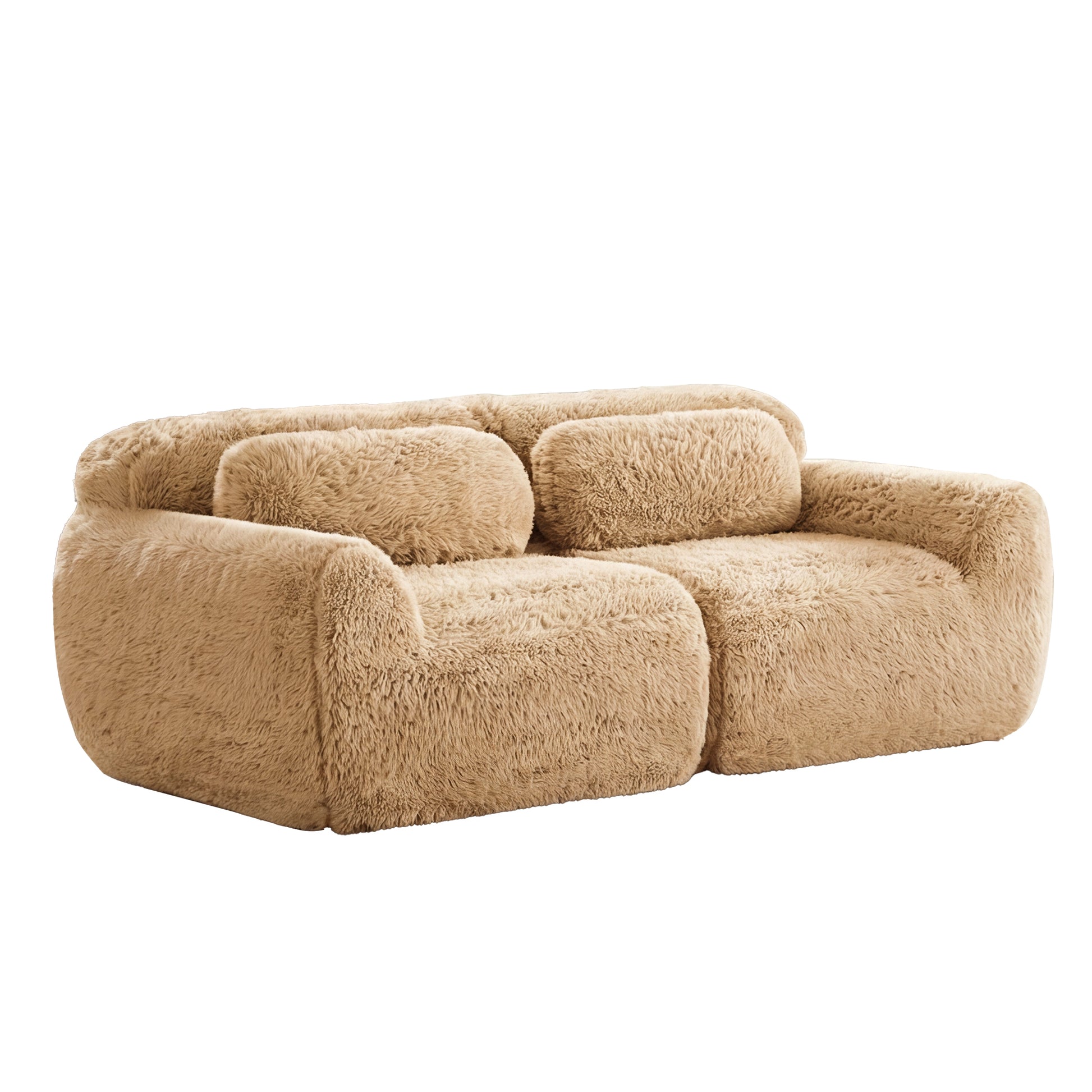 Durham beige loveseat sofa showing isolated product image on white background