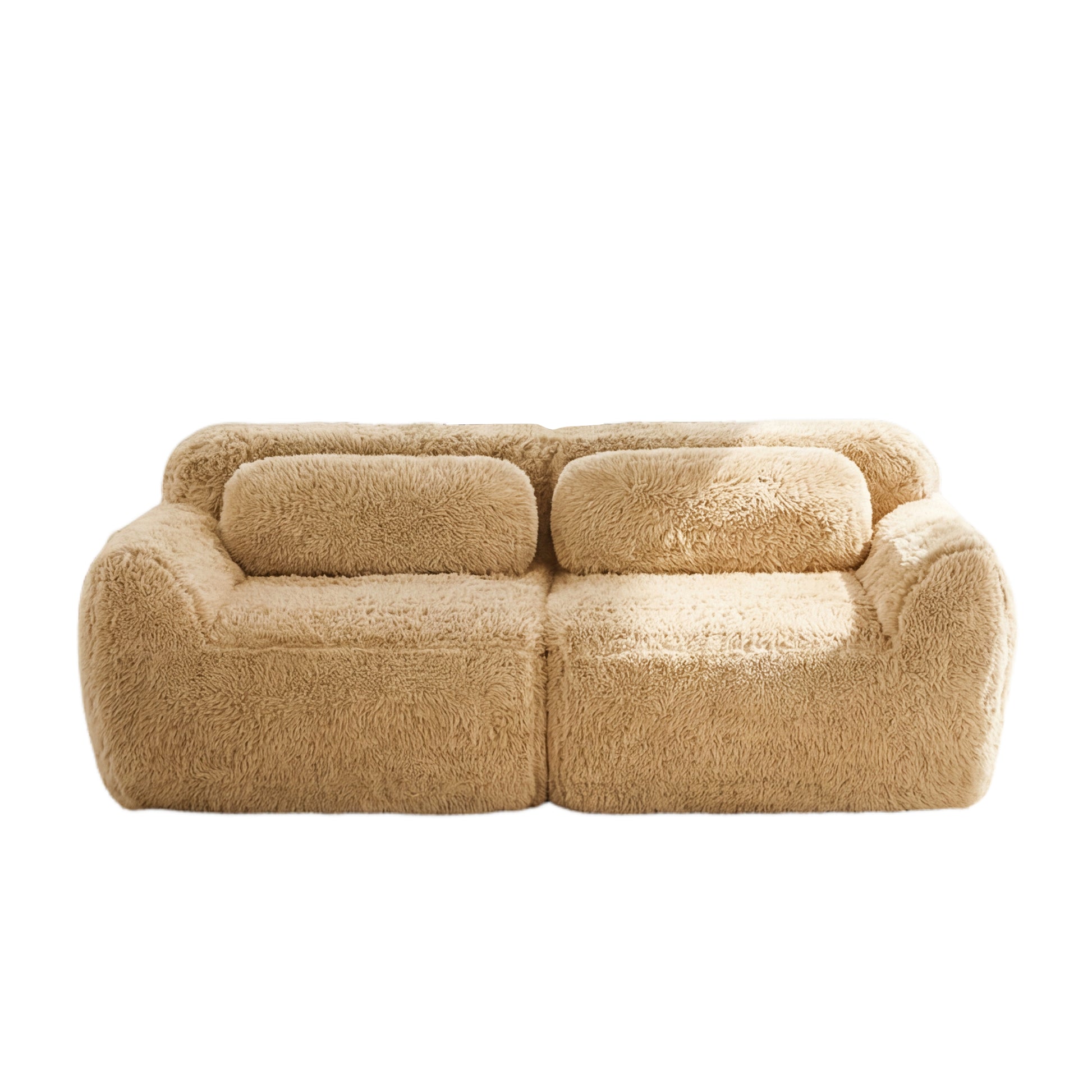 Durham beige loveseat sofa showing front view isolated product image on white background