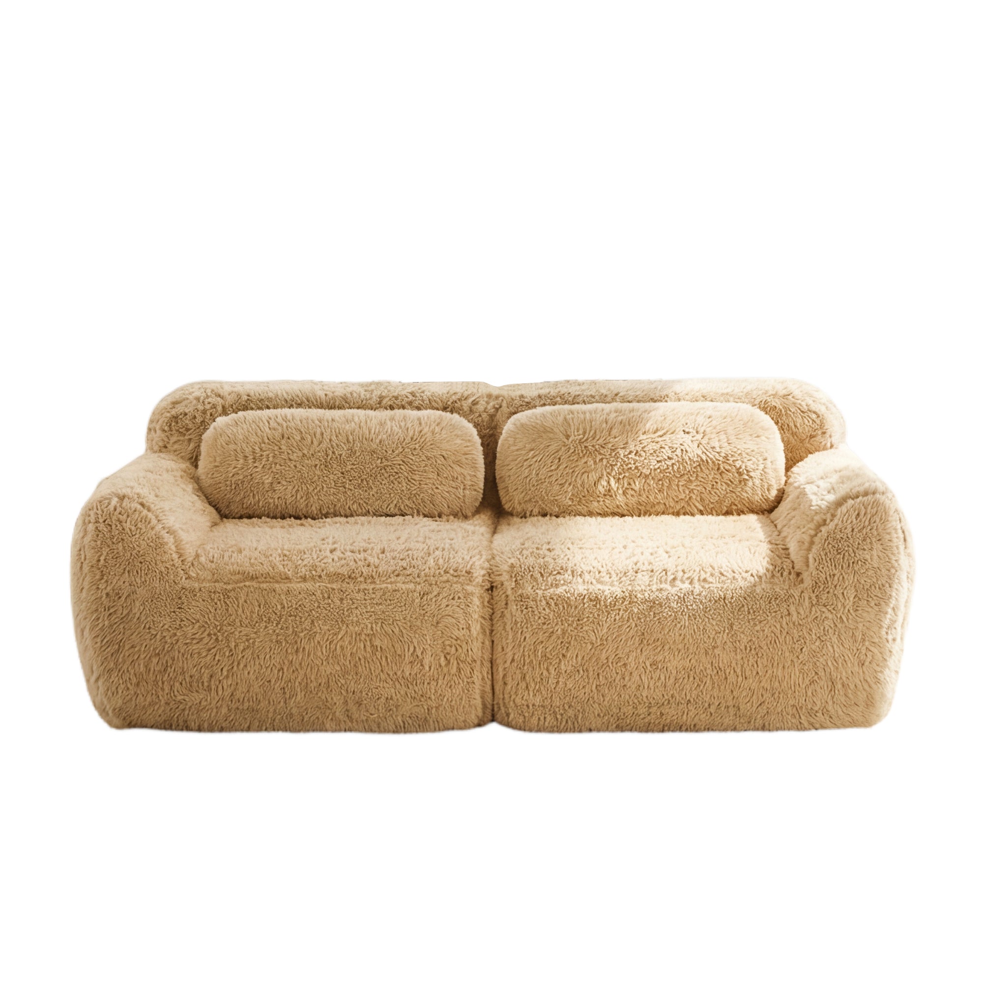 Durham beige loveseat sofa showing front view isolated product image on white background