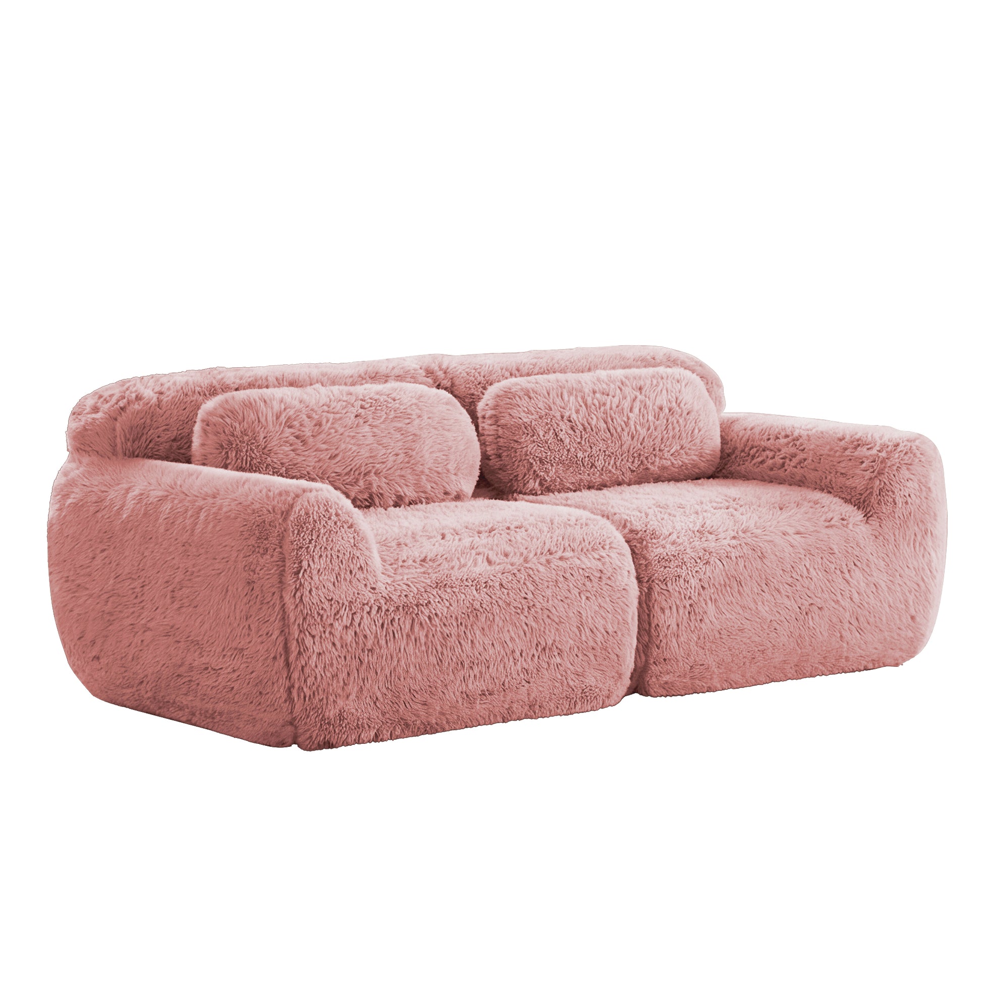 Durham pink loveseat sofa showing isolated product image on white background