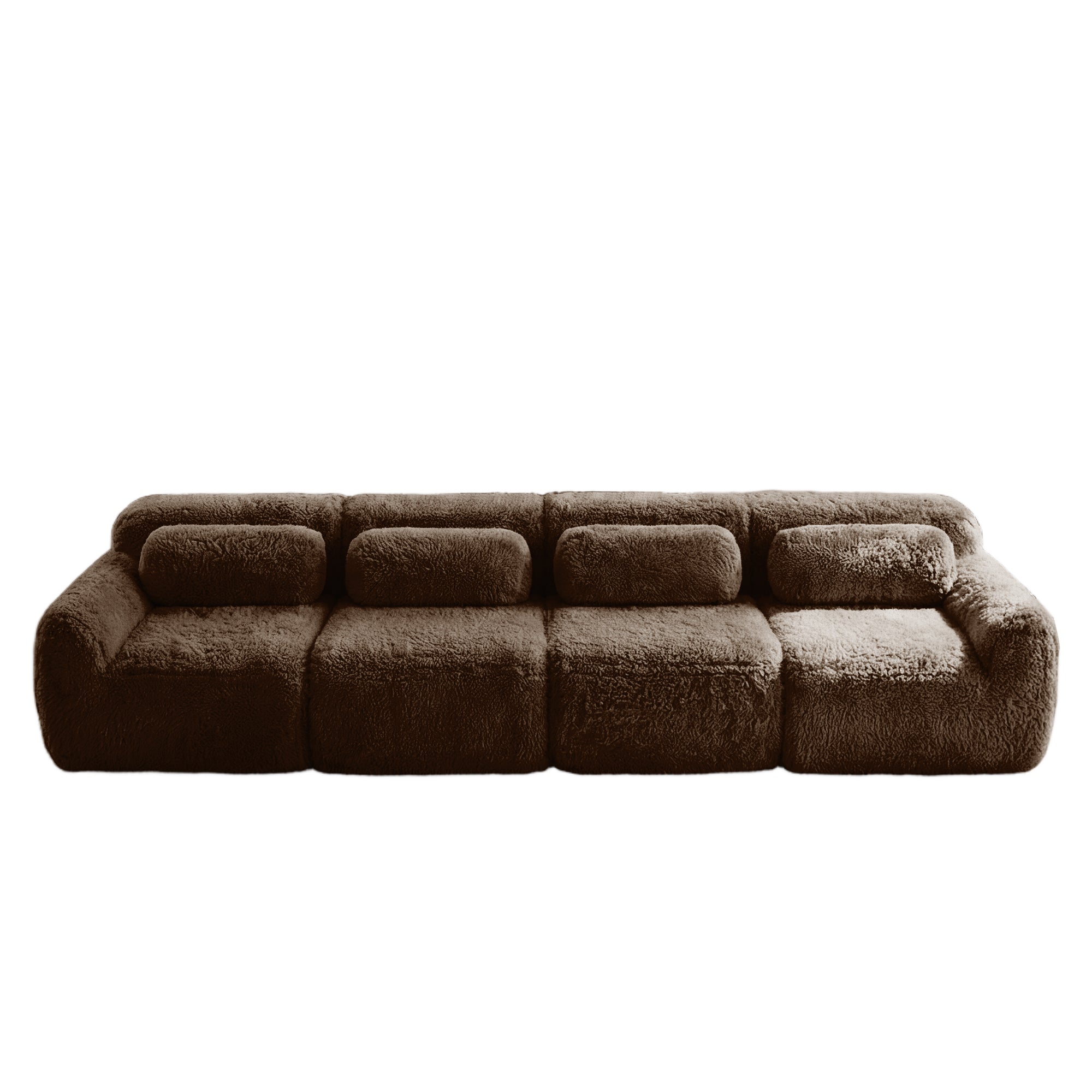 Durham brown modular sofa showing front view isolated product image on white background
