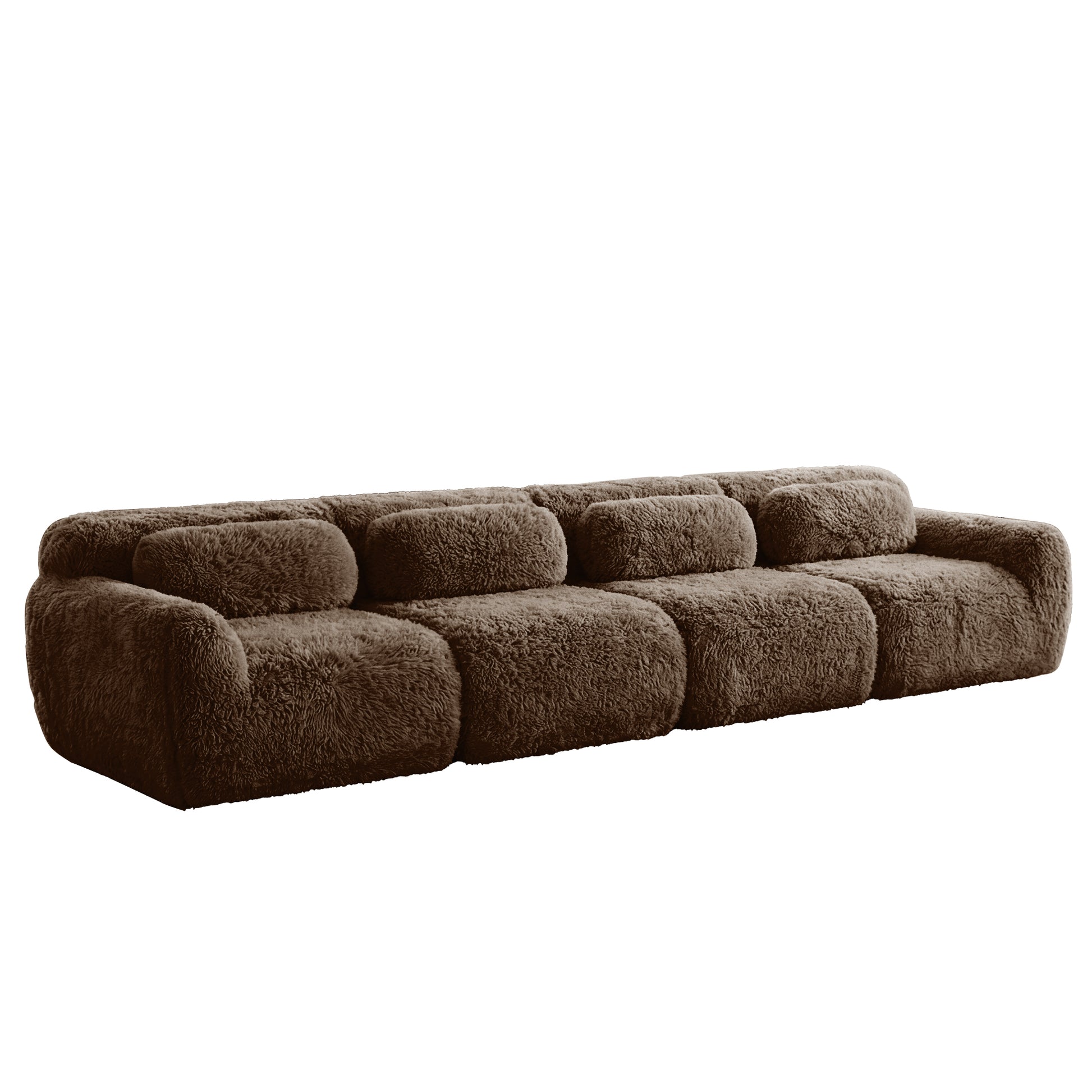 Durham brown modular sofa showing angled view isolated product image on white background