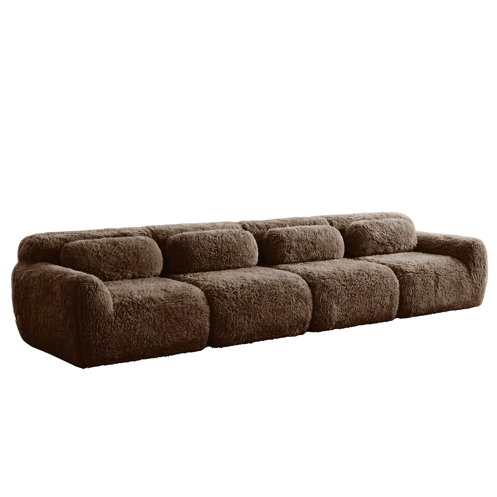 Durham brown modular sofa showing angled view isolated product image on white background