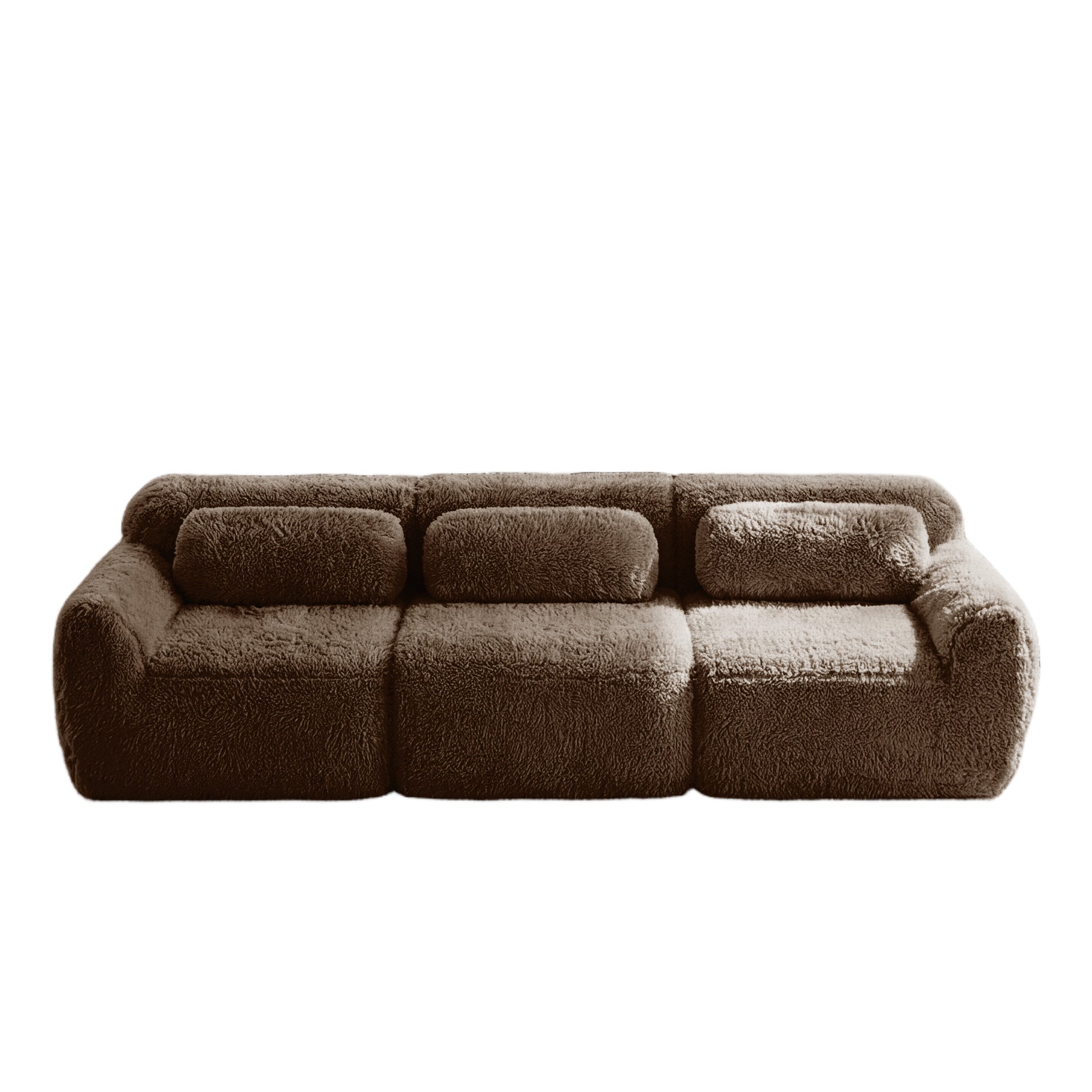 Durham brown sectional sofa showing front view isolated product image on white background
