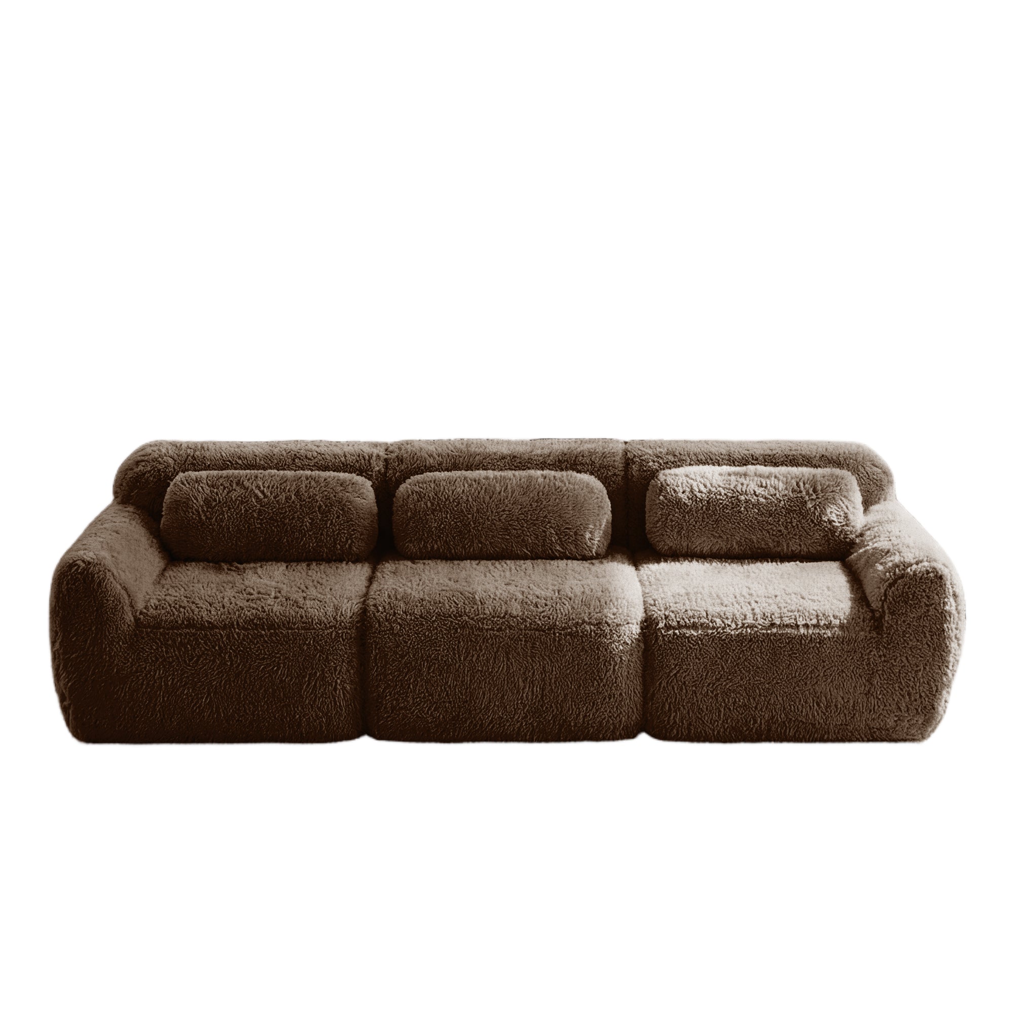 Durham brown sectional sofa showing front view isolated product image on white background