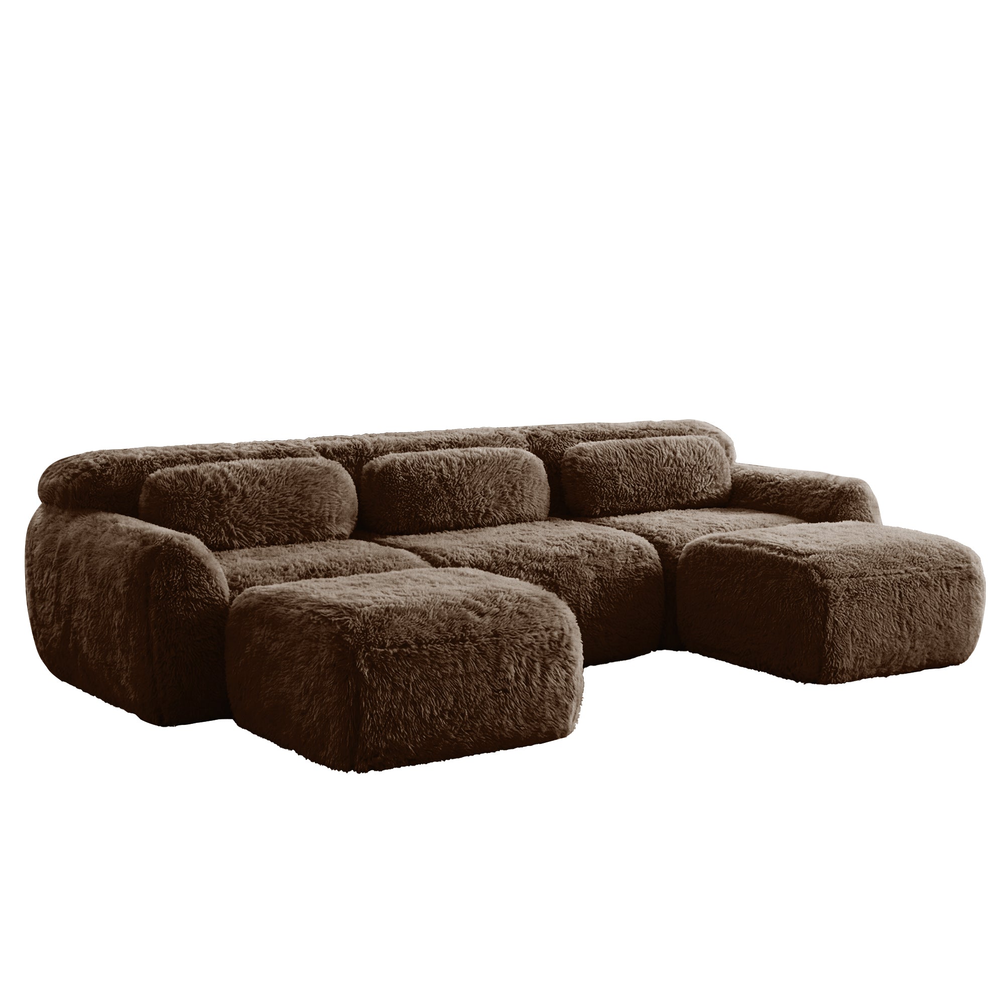 Durham brown sectional sofa showing angled view isolated product image on white background