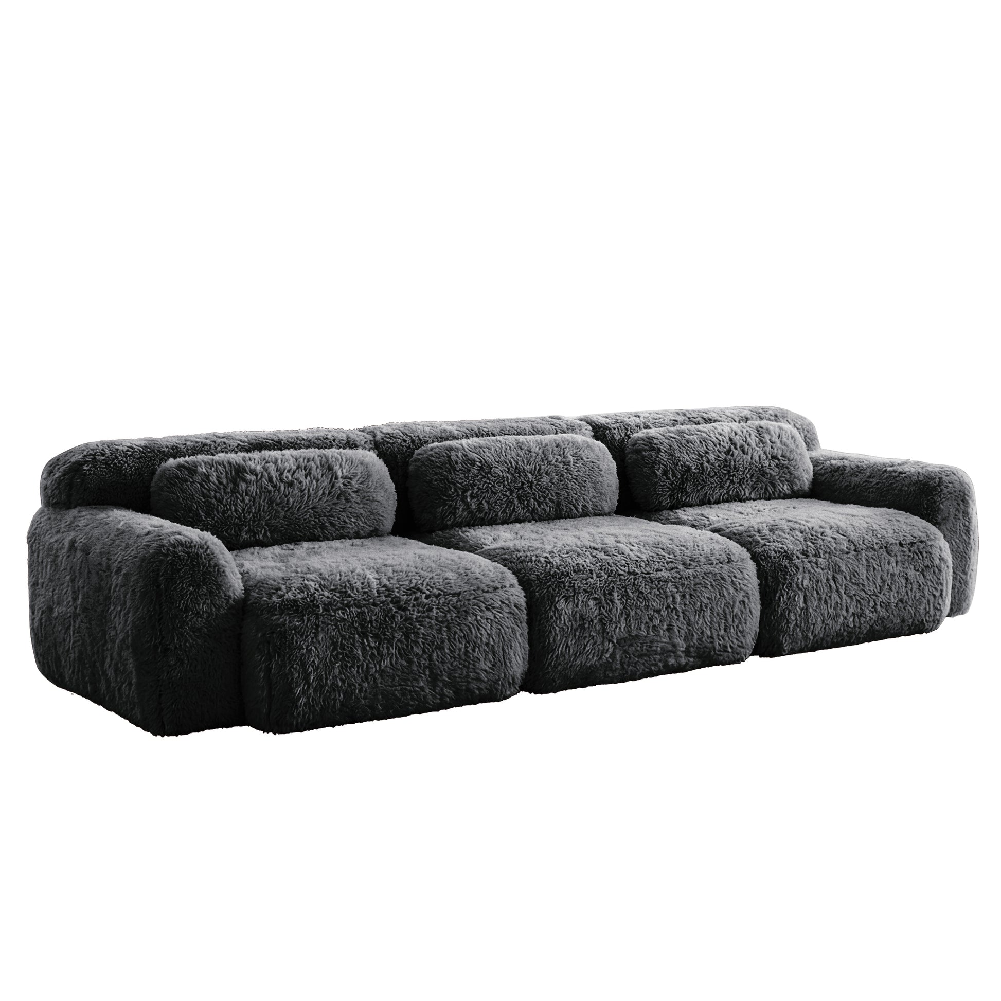 Durham dark grey sectional sofa showing angled front isolated product image on white background