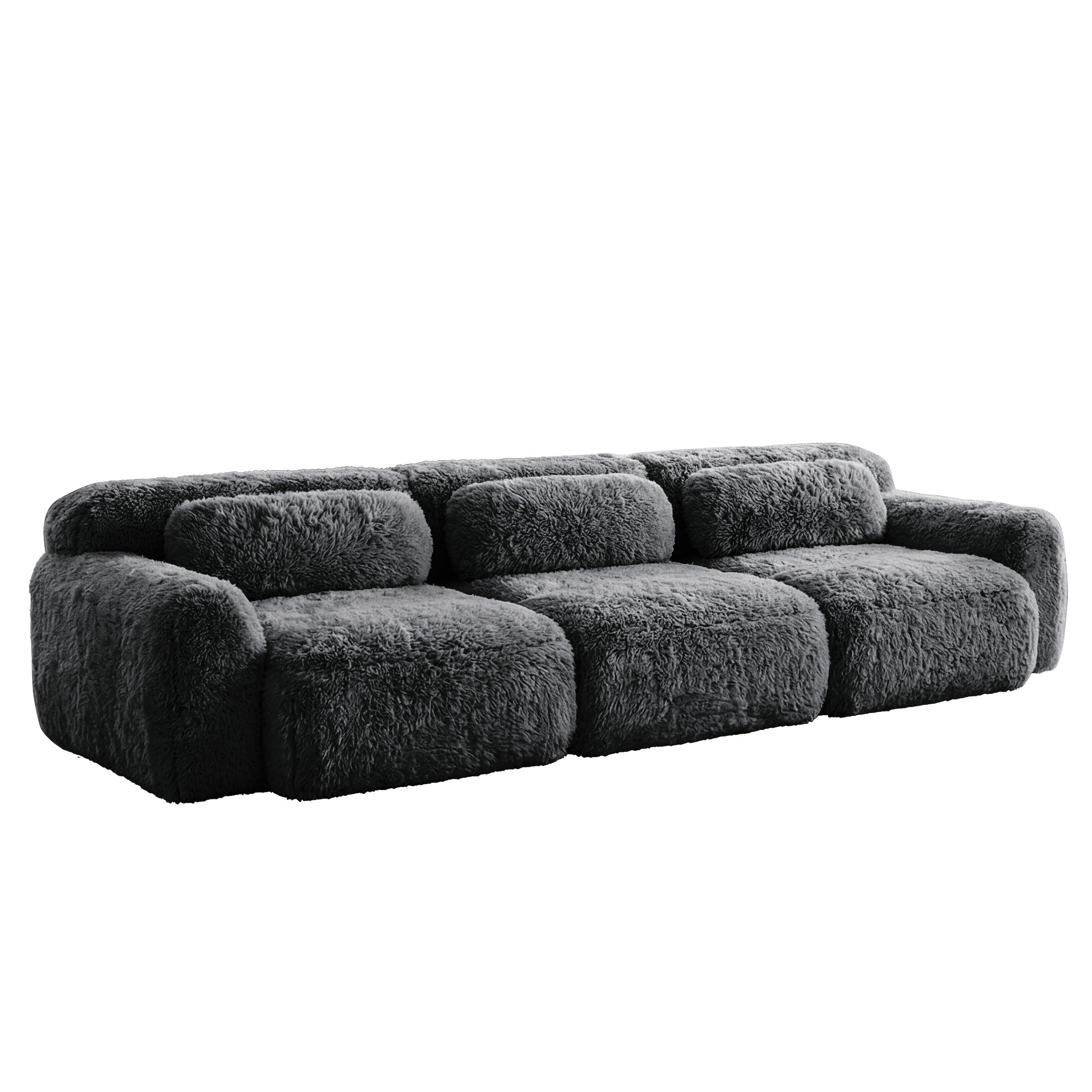 Durham dark grey sectional sofa showing angled front isolated product image on white background