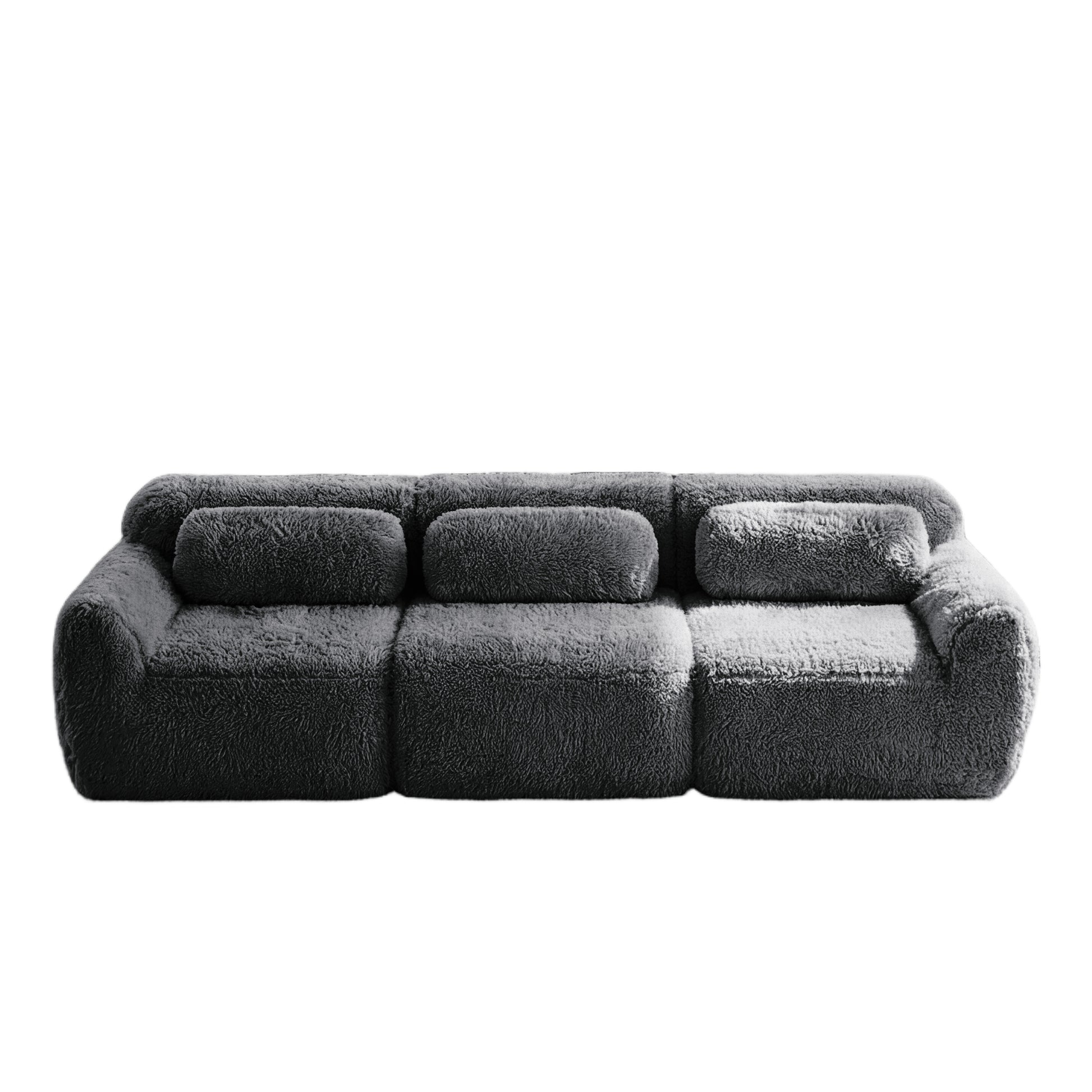 Durham dark grey sectional sofa showing front view isolated sectional sofa image on white background