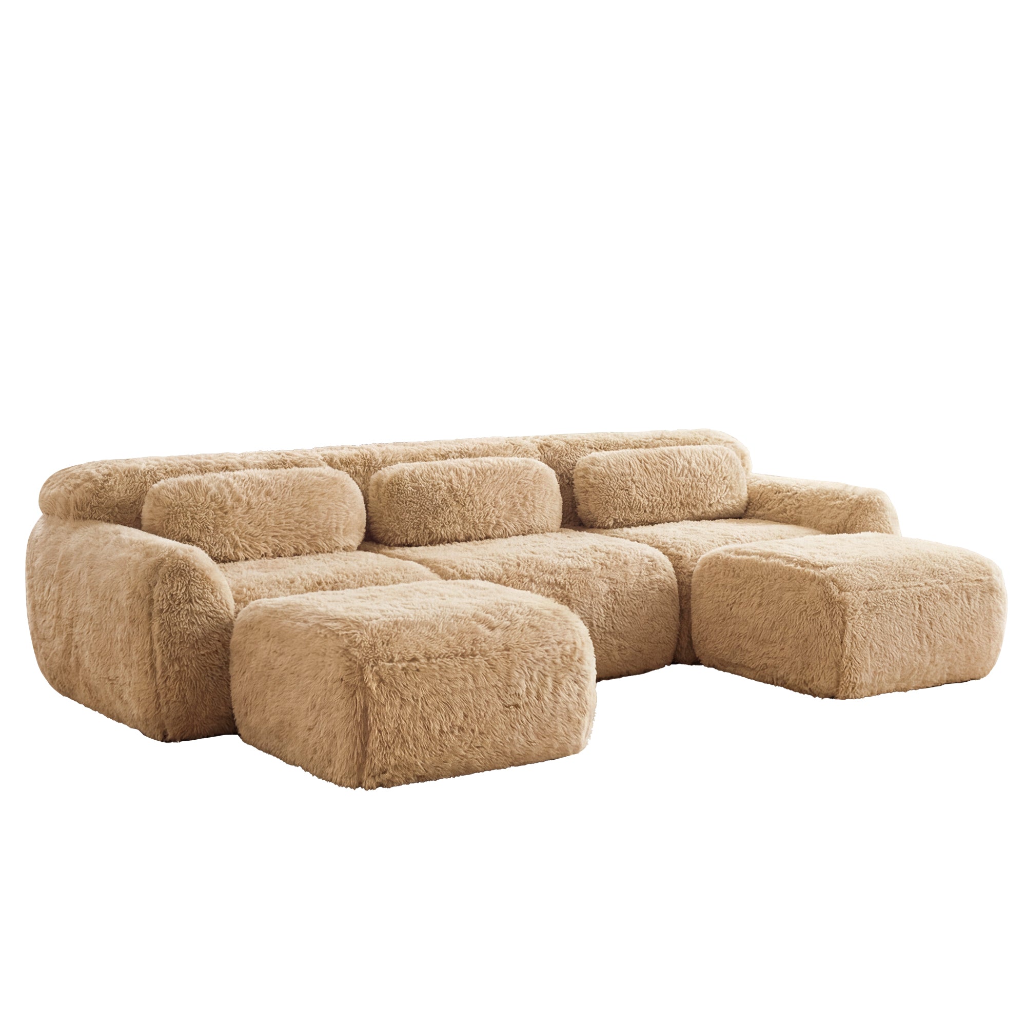 Durham khaki sectional sofa showing angled view isolated product image on white background