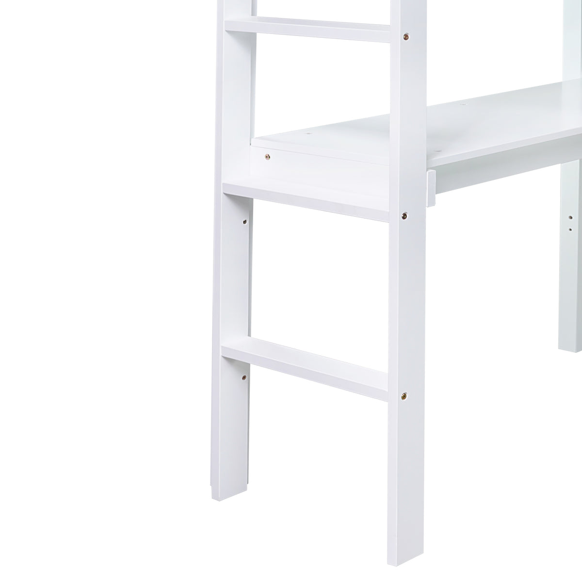 Elden white loft bed showing ladder and frame detail