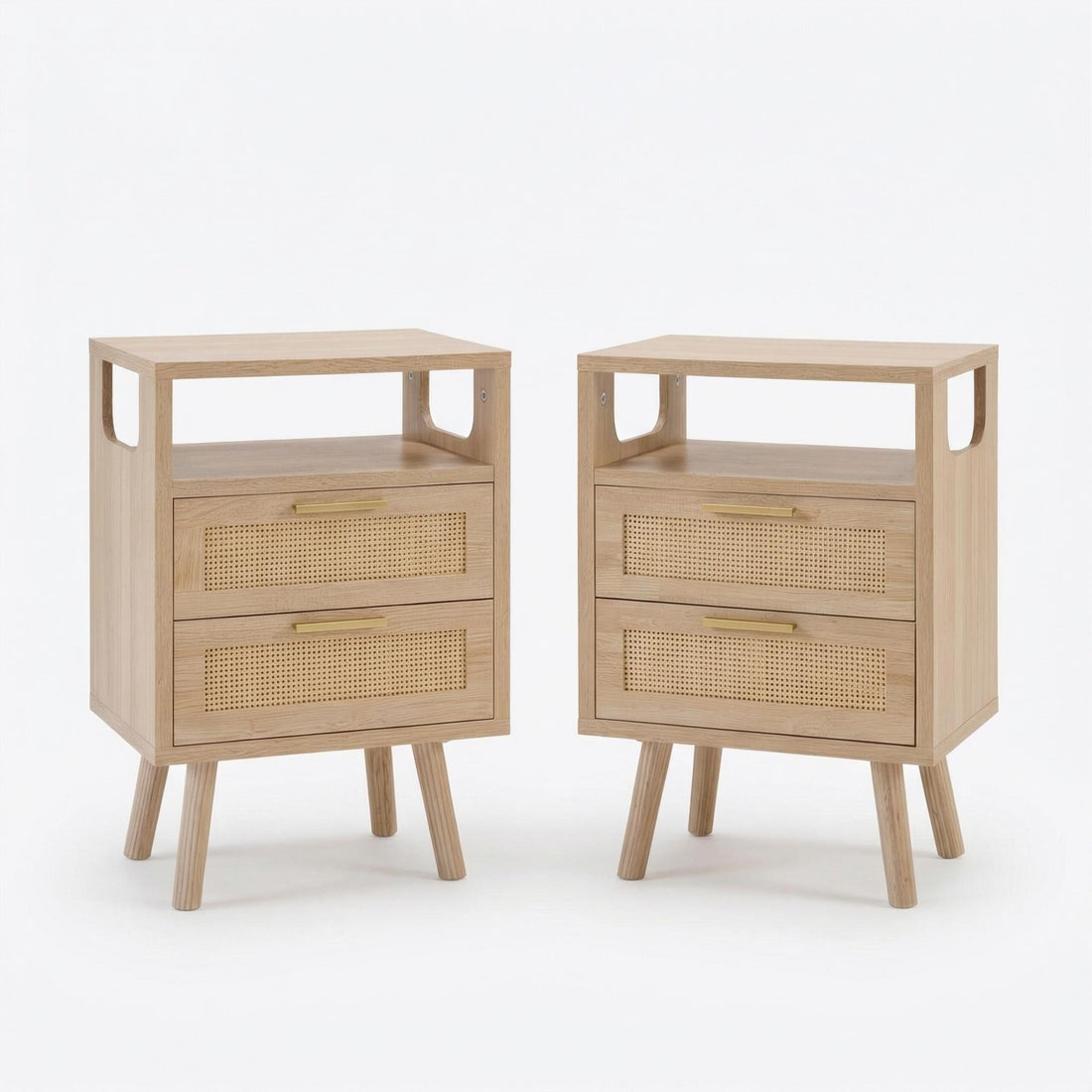 Elowen natural nightstand set of two isolated product image on white background