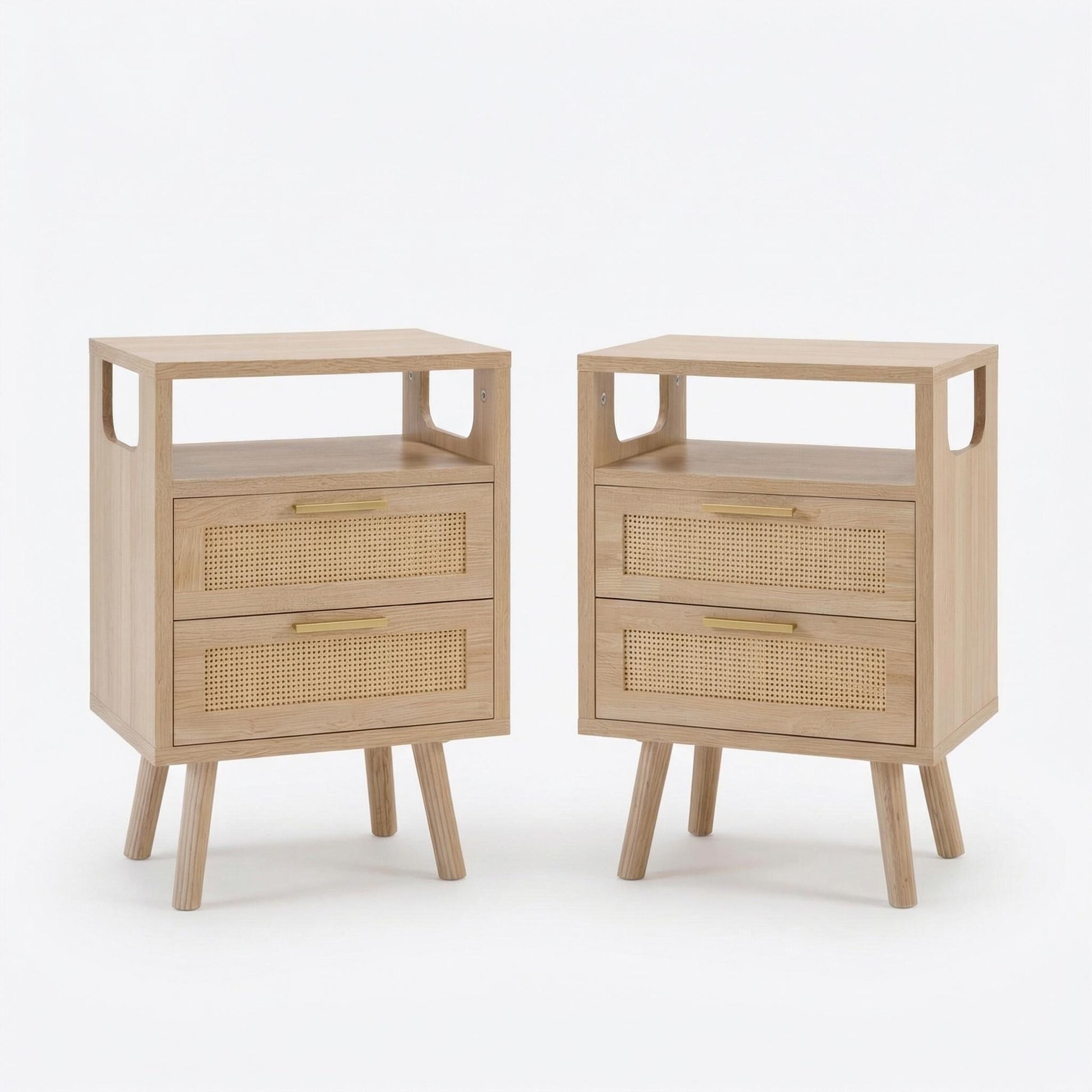 Elowen natural nightstand set of two isolated product image on white background