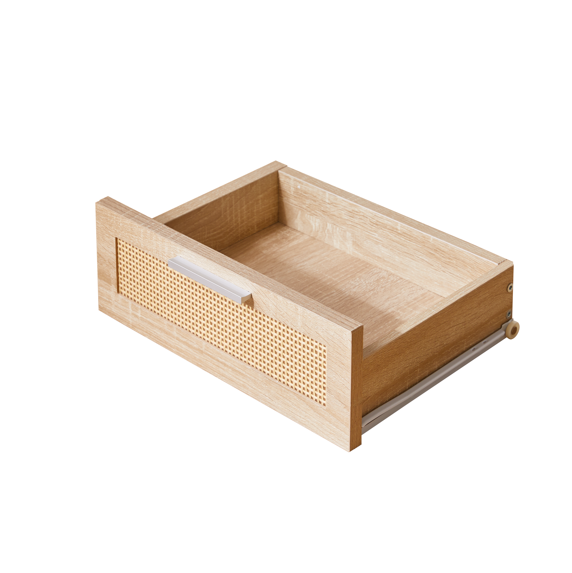 Elowen natural nightstand with removable drawer isolated product image on white background
