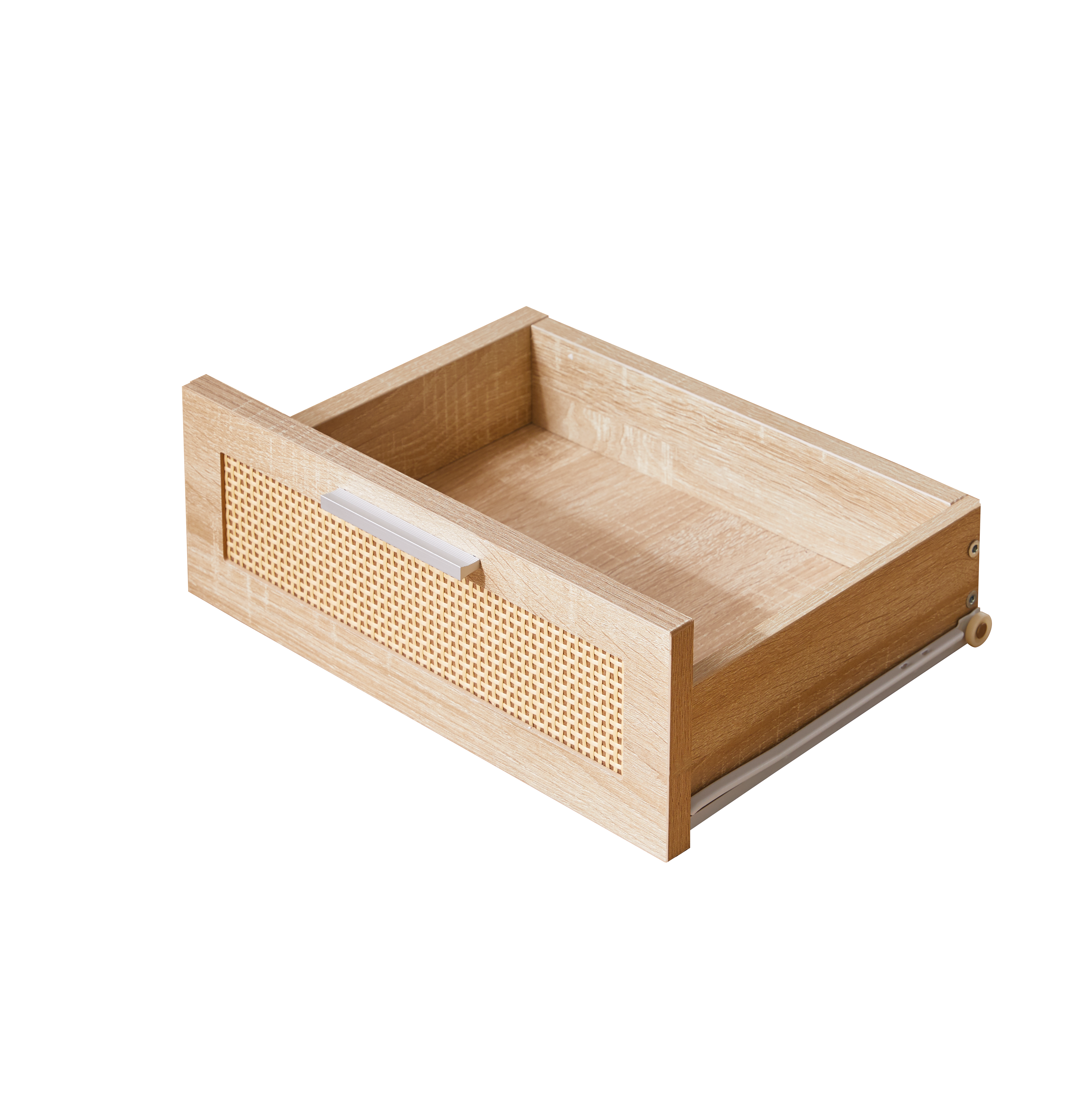 Elowen natural nightstand with removable drawer isolated product image on white background