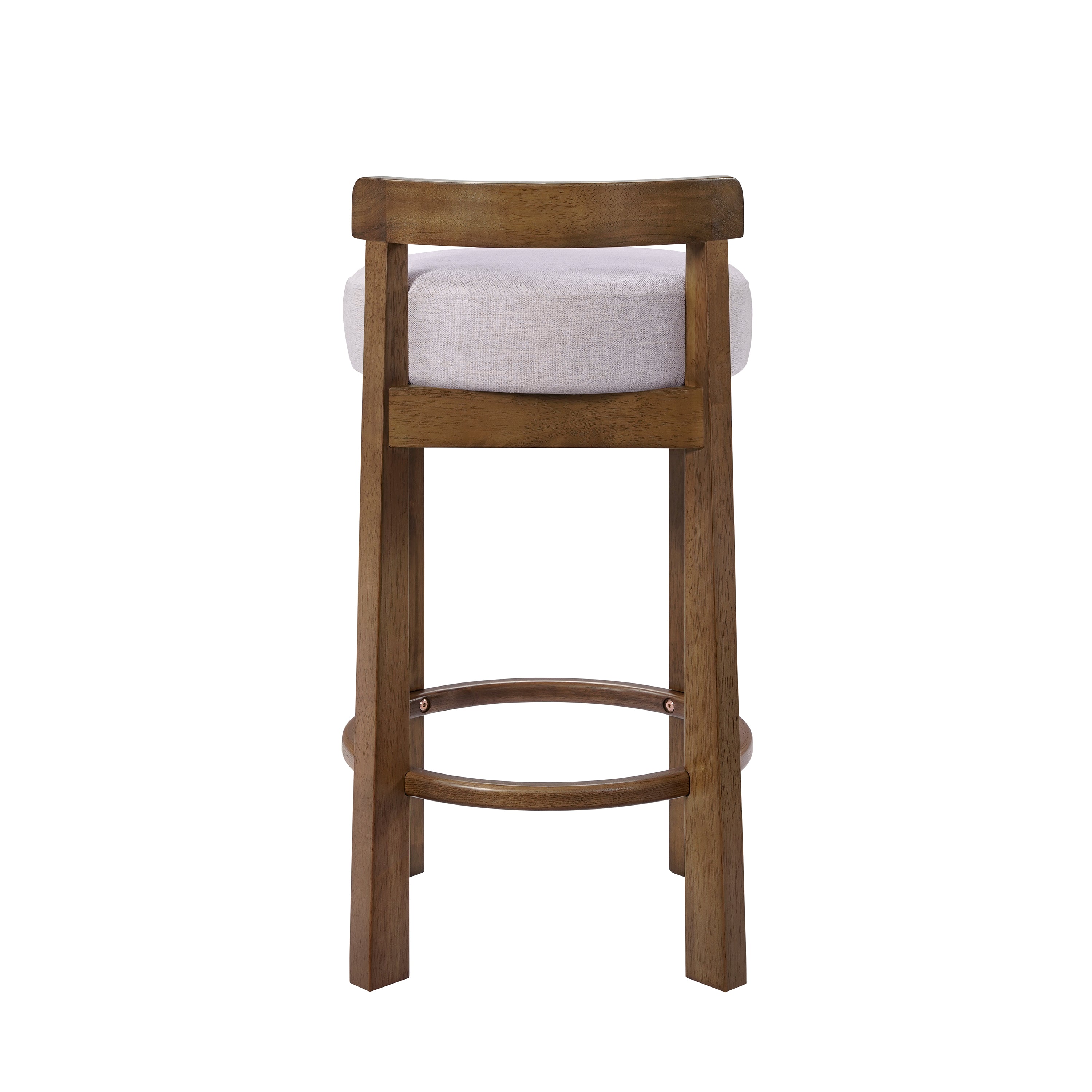 Etna gray upholstered bar stool back view