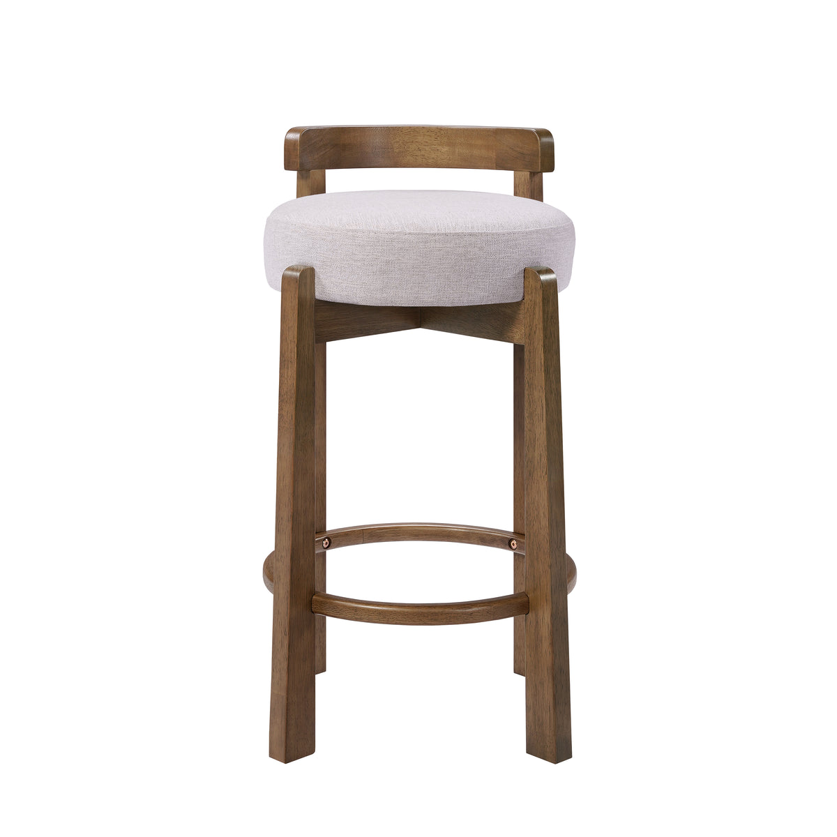 Etna gray upholstered bar stool front view